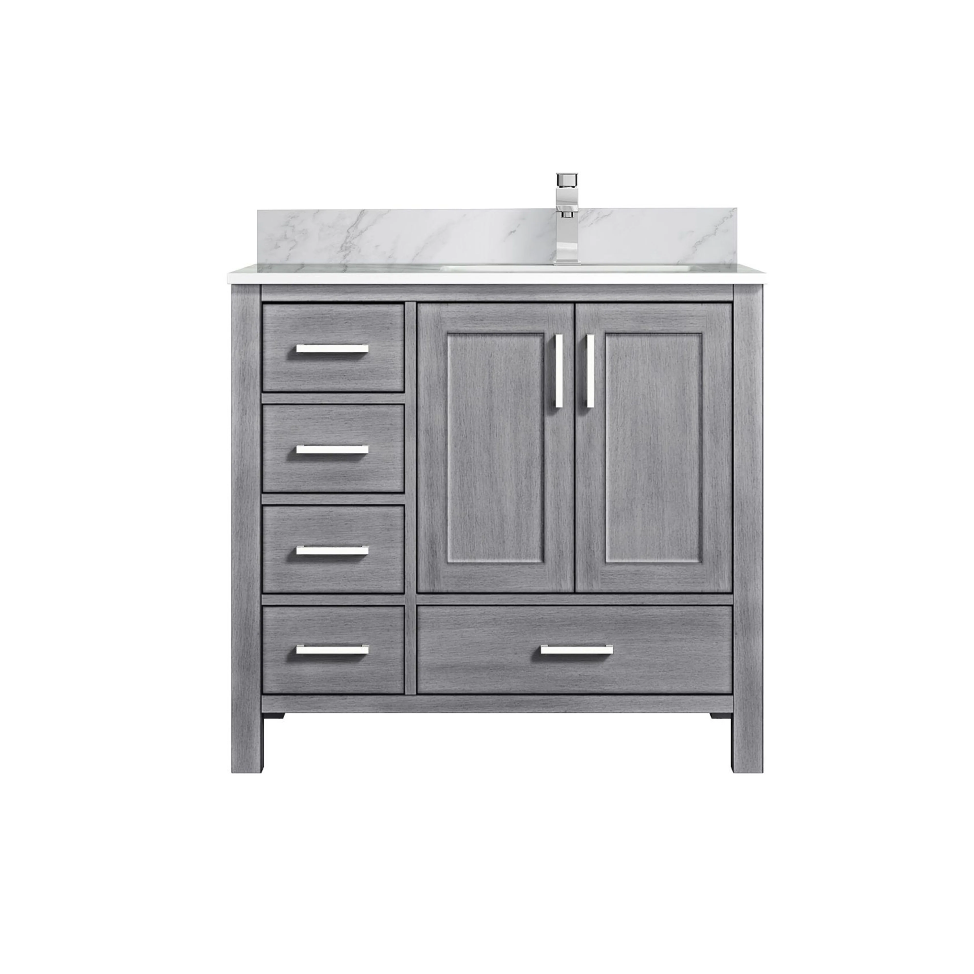 Lexora Home Jacques 36" Bath Vanity with Carrara Marble Countertop - Image 18