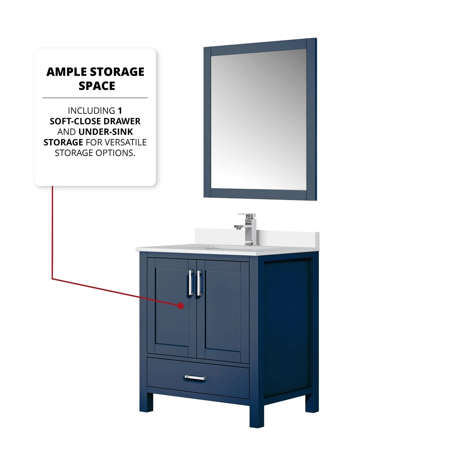 Lexora Home Jacques Bath Vanity with Cultured Marble Countertop - Image 4