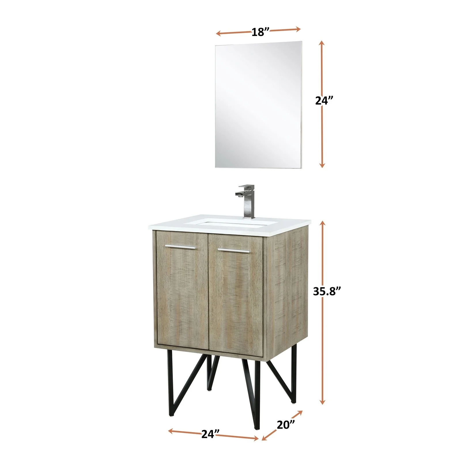 Lexora Home Lancy Bath Vanity with White Quartz Countertop - Image 4