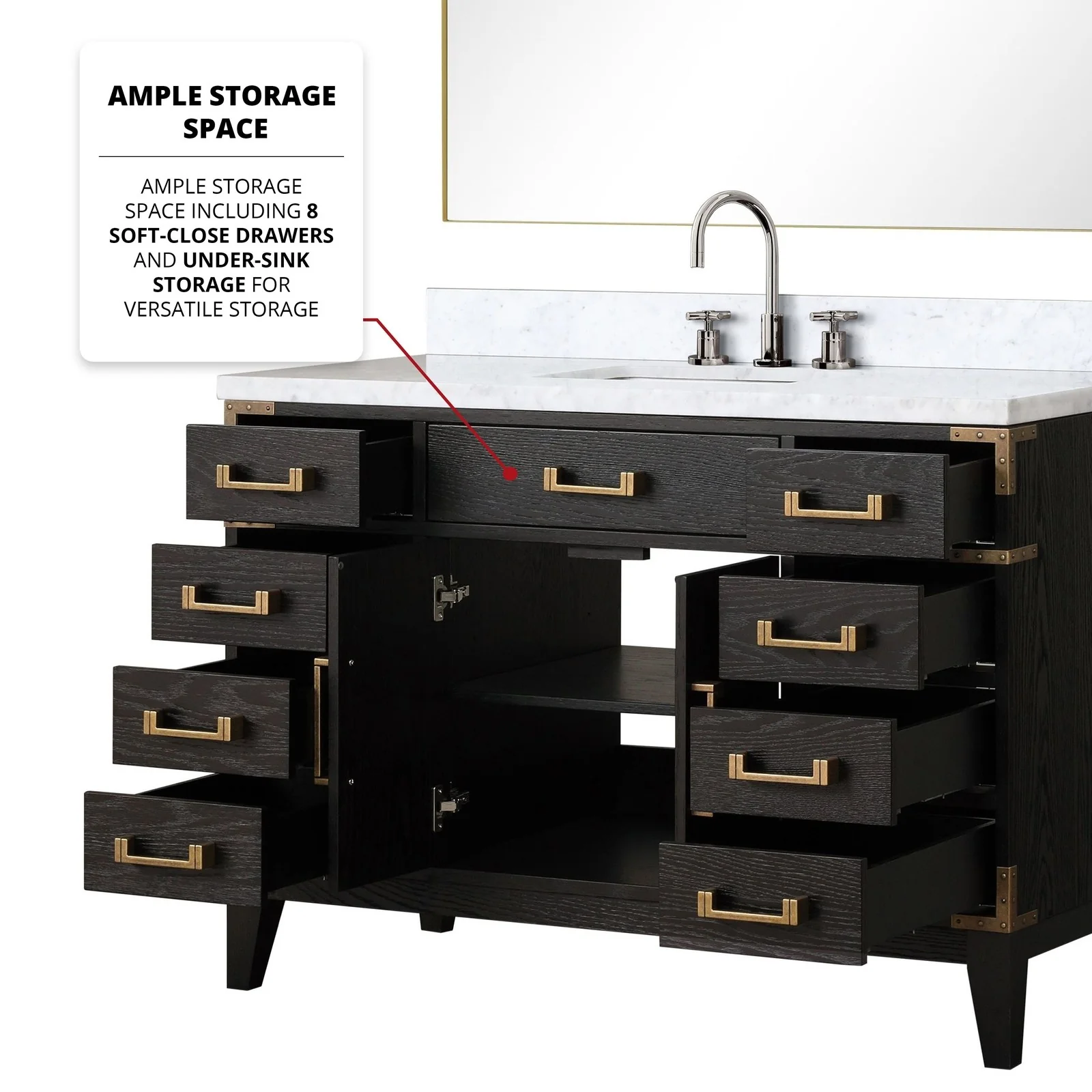 Lexora Home Laurel Bath Vanity with Carrara Marble Countertop - Image 4