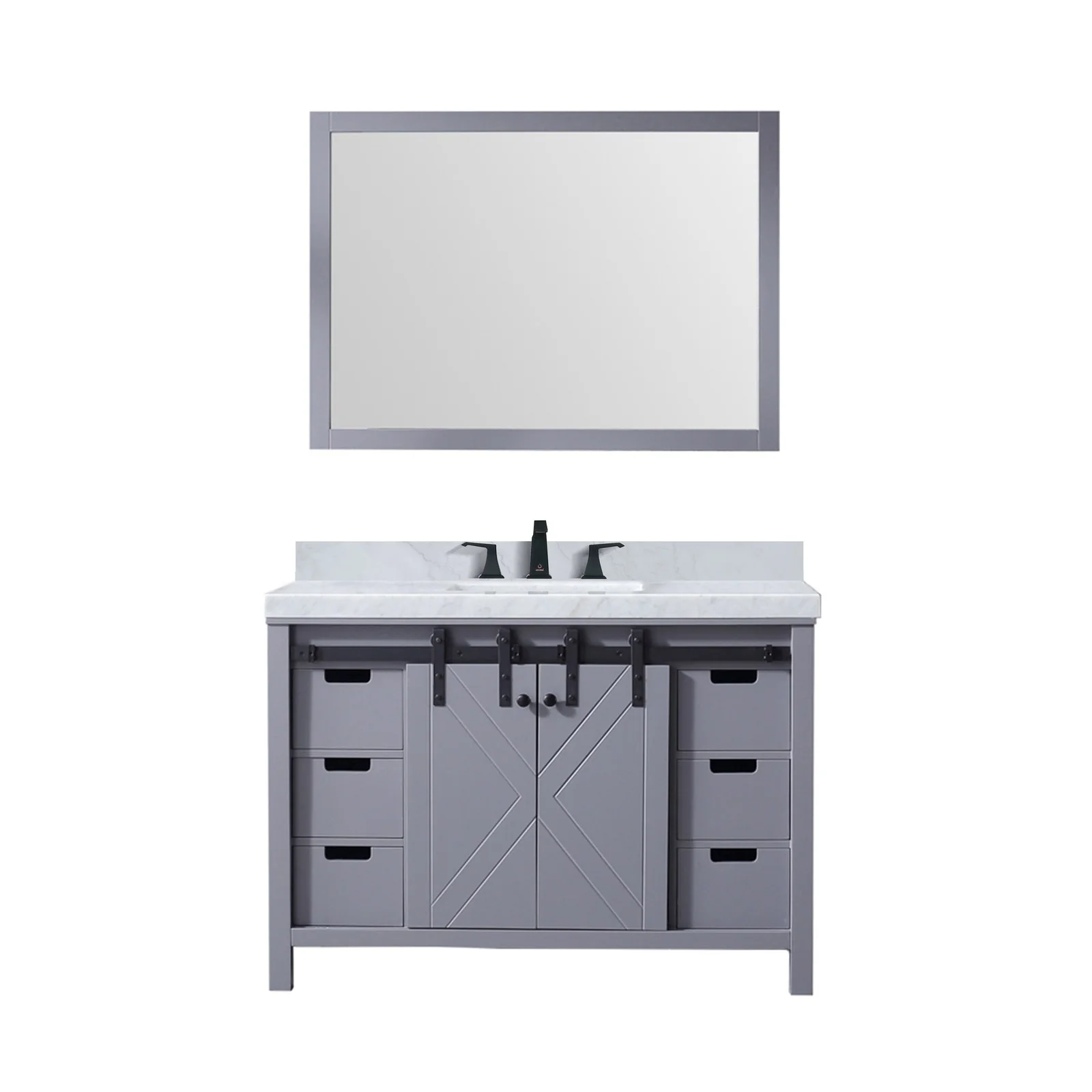 Lexora Home Marsyas Bath Vanity with Carrara Marble Countertop - Image 15