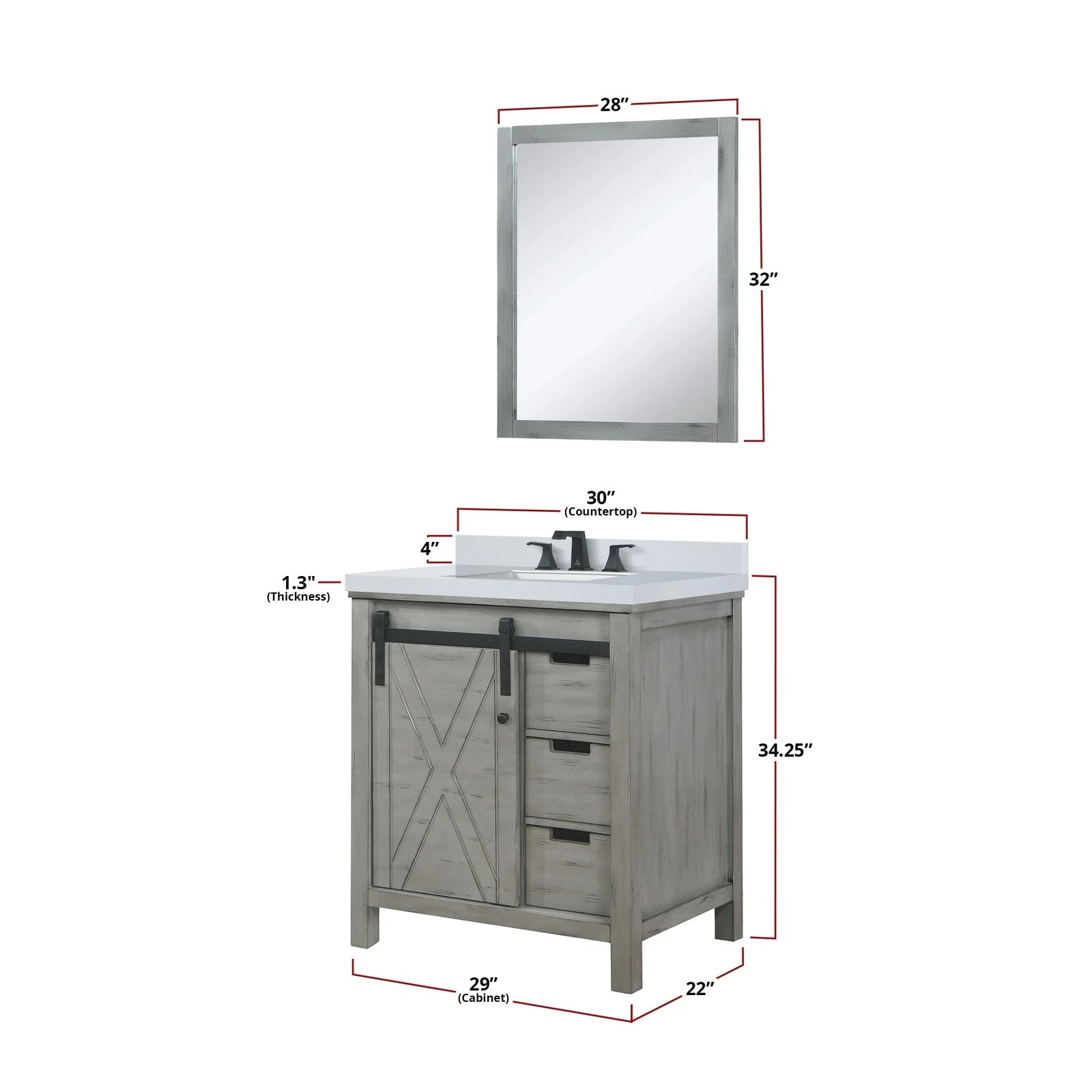 Lexora Home Marsyas Bath Vanity with White Quartz Countertop - Image 4