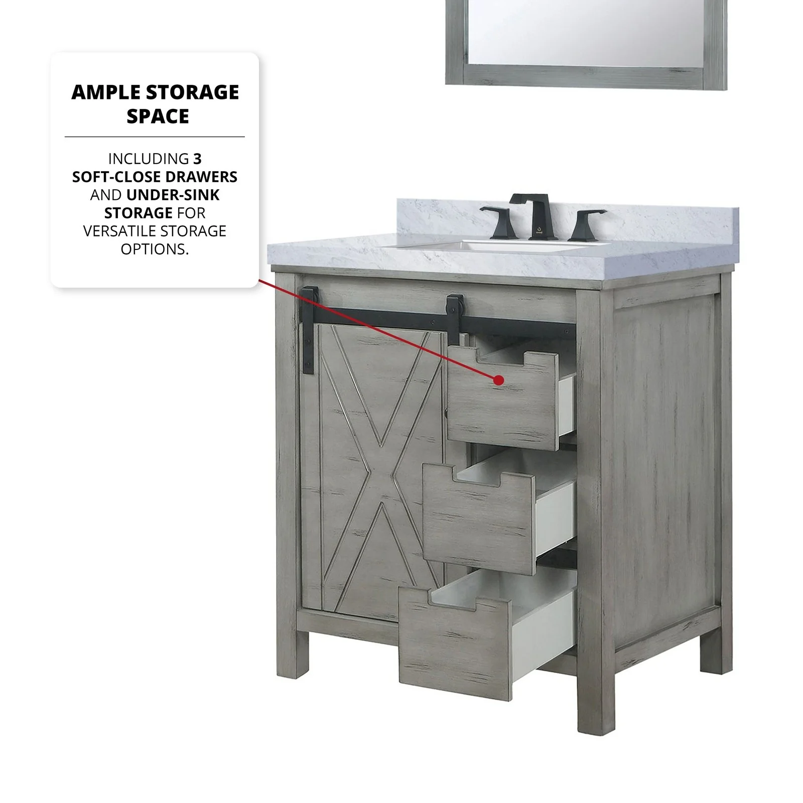 Lexora Home Marsyas Bath Vanity with White Quartz Countertop - Image 5