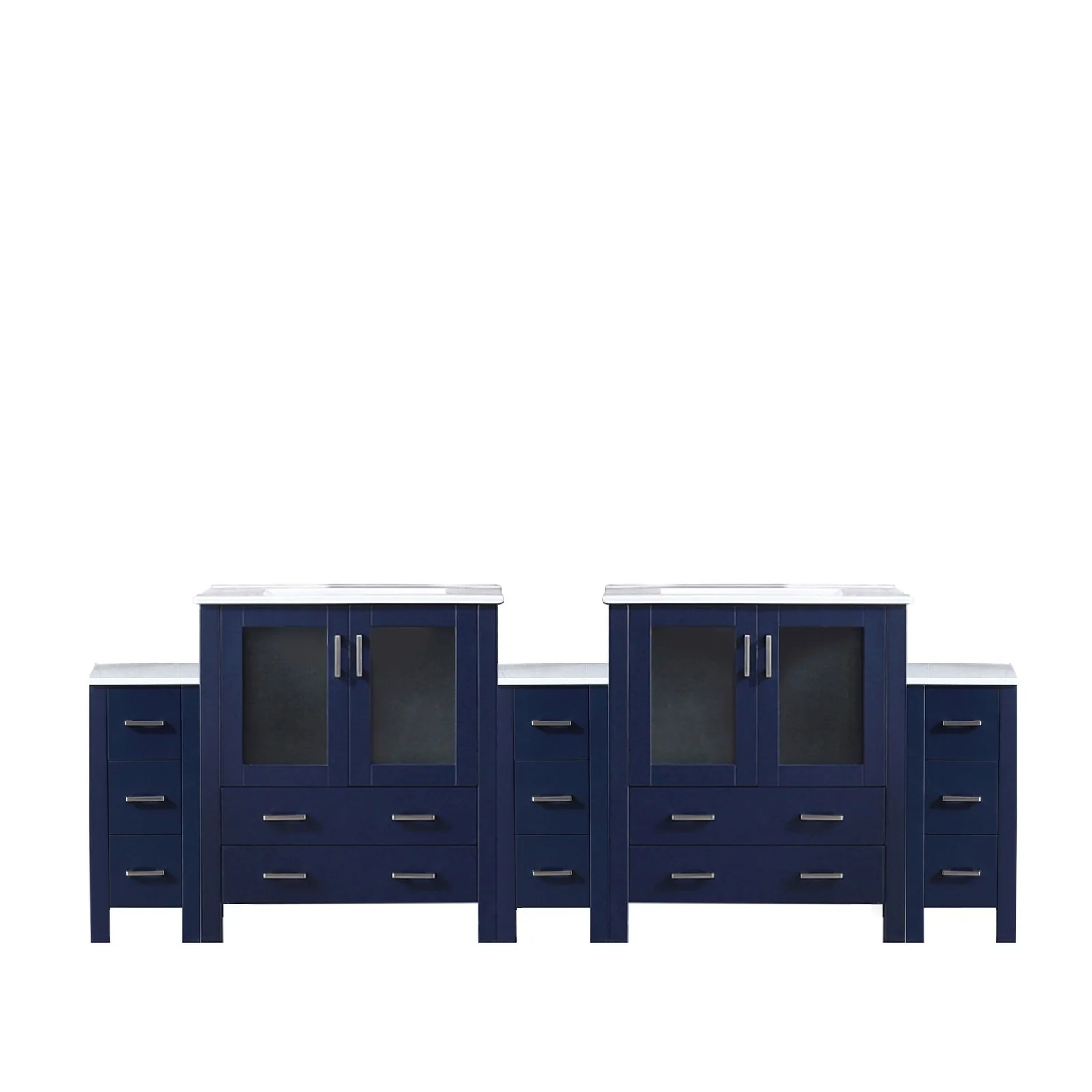 Lexora Home Volez 96" Bath Vanity with Ceramic Countertop - Image 2
