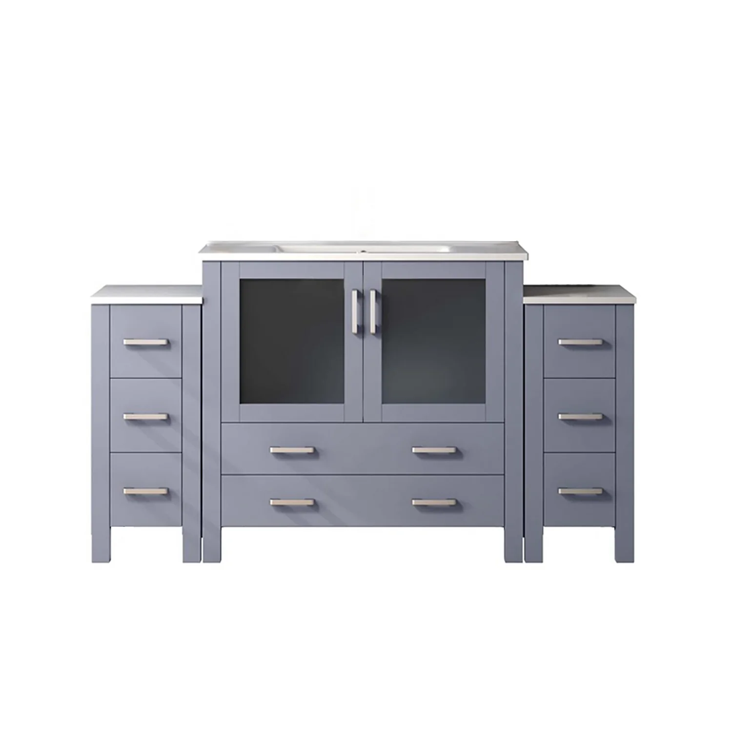 Lexora Home Volez Bath Vanity with Ceramic Countertop and Side Cabinet - Image 15