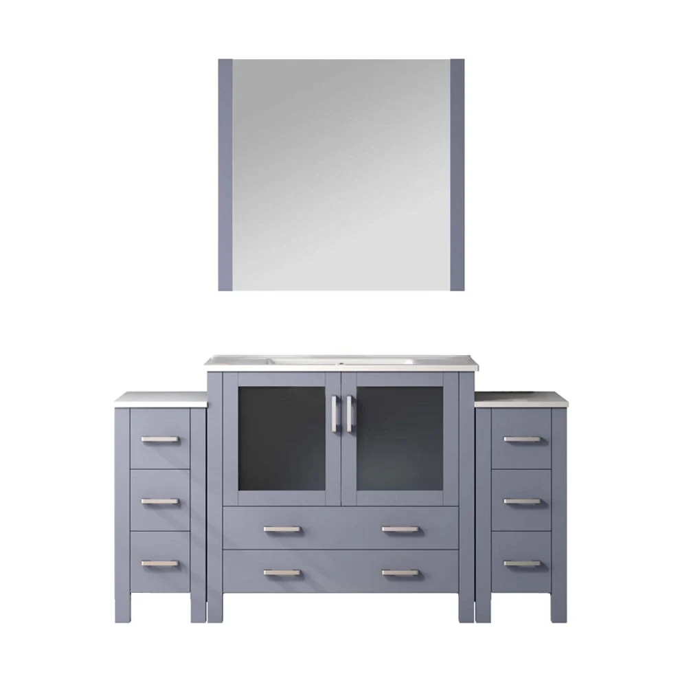 Lexora Home Volez Bath Vanity with Ceramic Countertop and Side Cabinet - Image 17