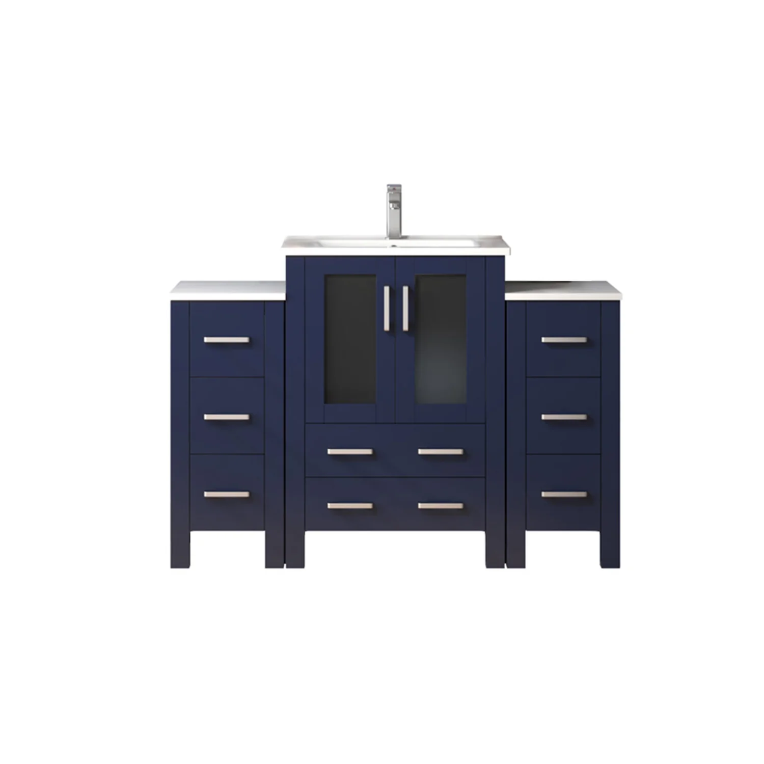 Lexora Home Volez Bath Vanity with Ceramic Countertop, Side Cabinet and Faucet - Image 10