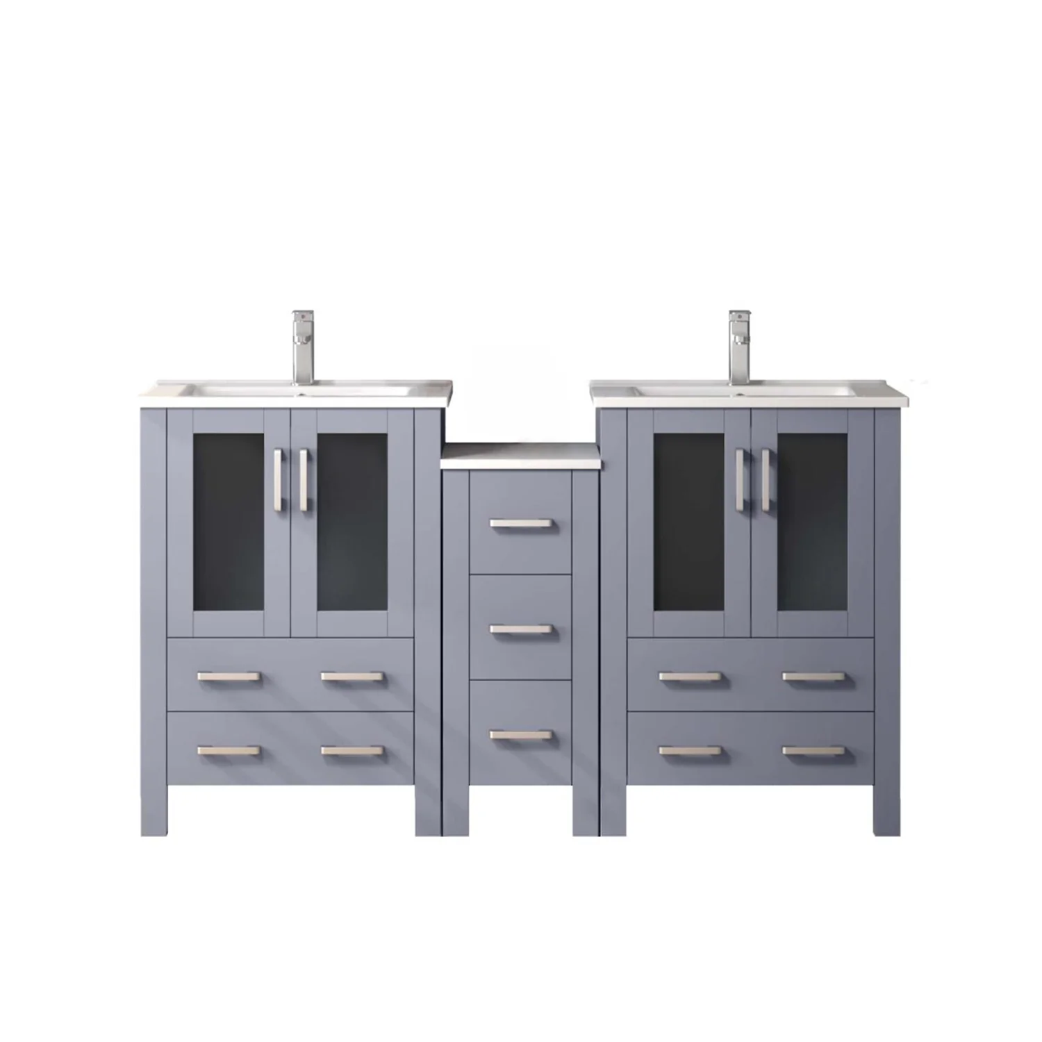 Lexora Home Volez Bath Vanity with Ceramic Countertop, Side Cabinet and Faucet - Image 18