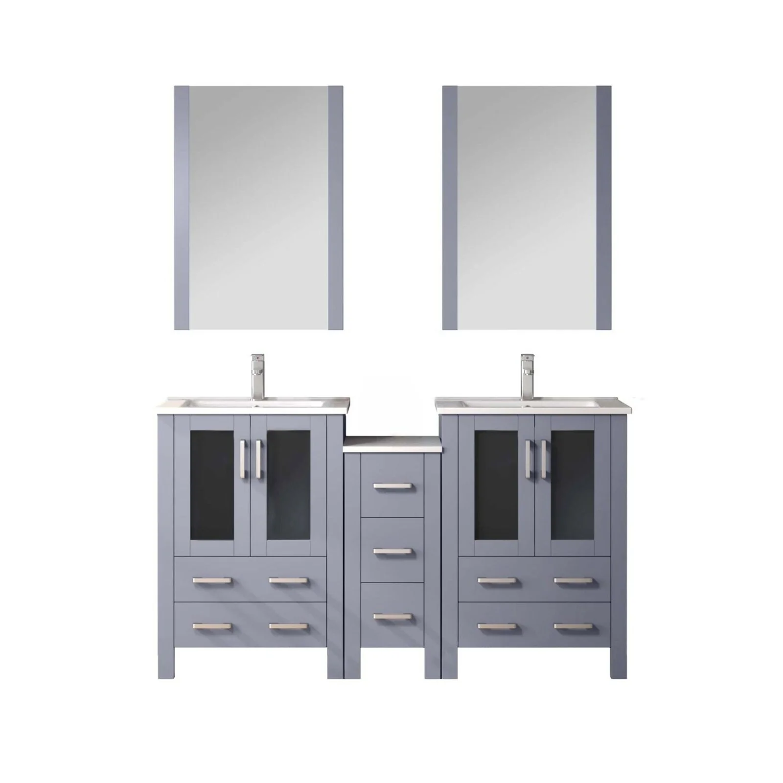 Lexora Home Volez Bath Vanity with Ceramic Countertop, Side Cabinet and Faucet - Image 20