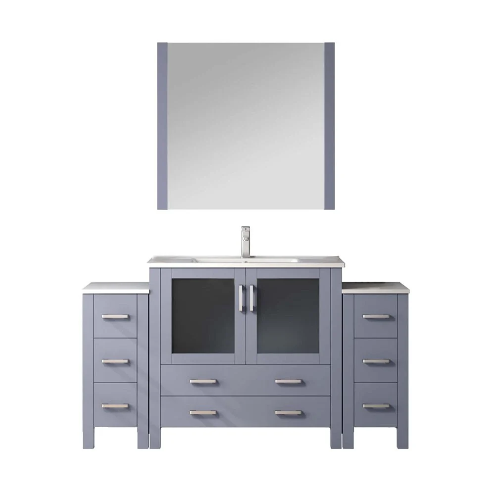 Lexora Home Volez Bath Vanity with Ceramic Countertop, Side Cabinet and Faucet - Image 21