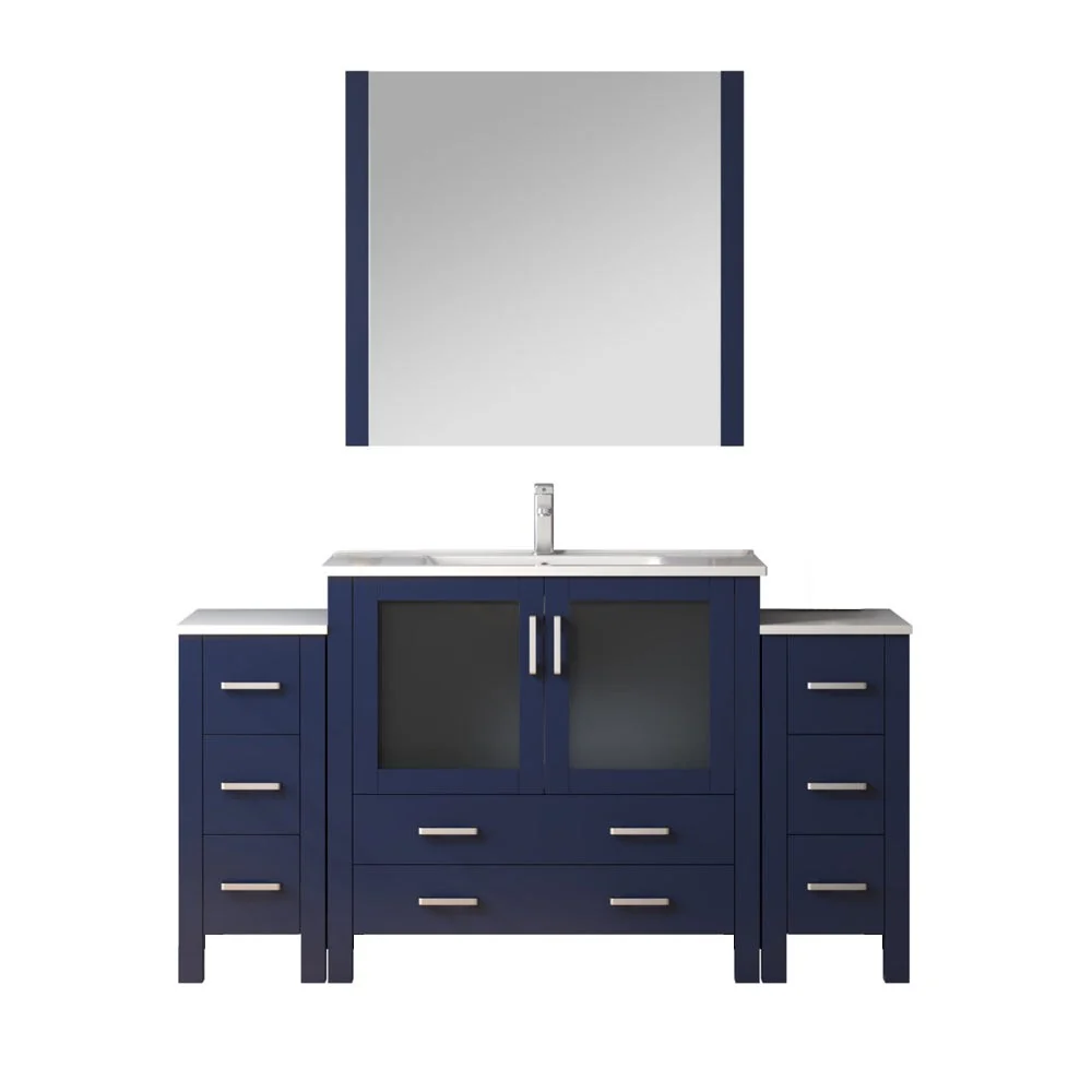 Lexora Home Volez Bath Vanity with Ceramic Countertop, Side Cabinet and Faucet - Image 24