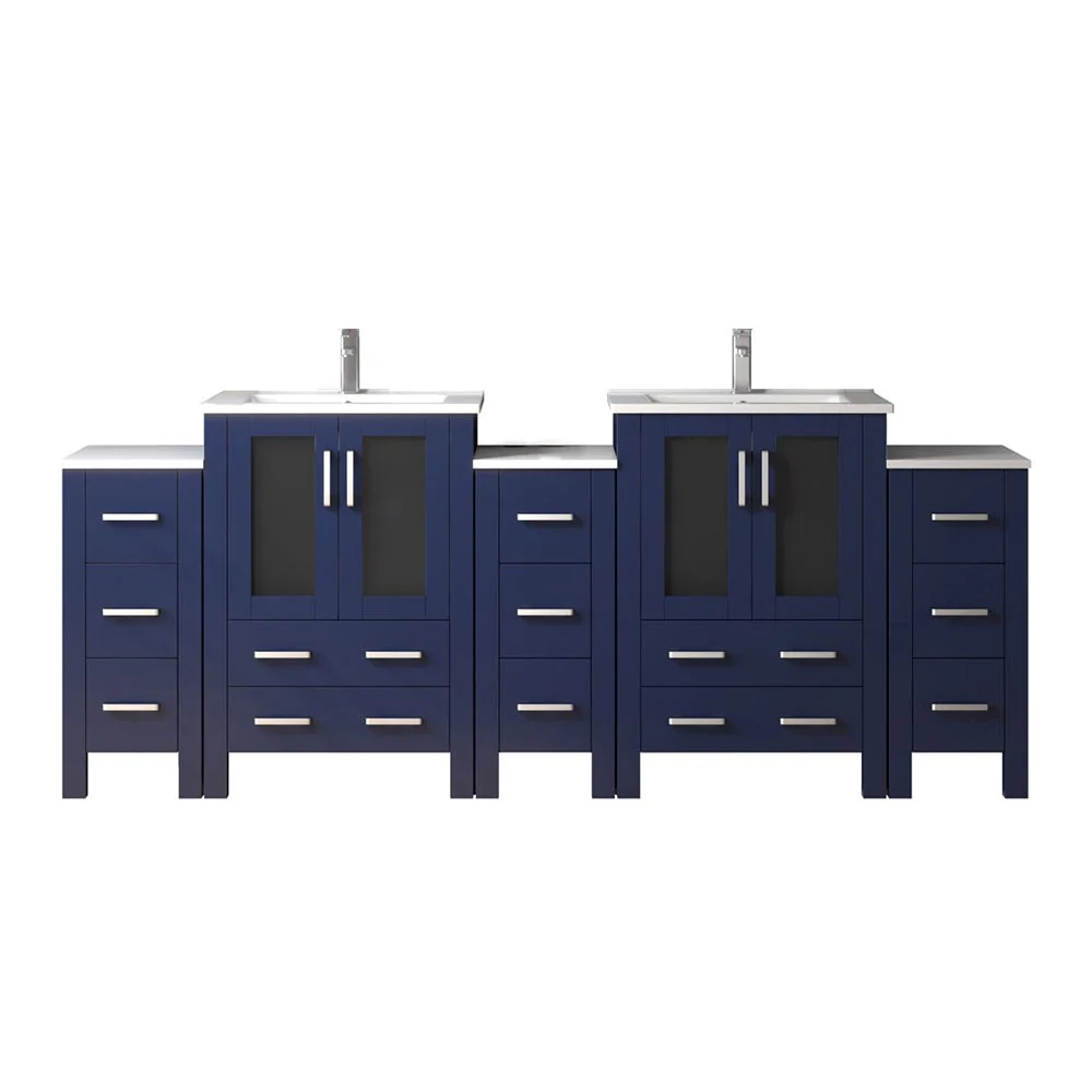 Lexora Home Volez Bath Vanity with Ceramic Countertop, Side Cabinet and Faucet - Image 35