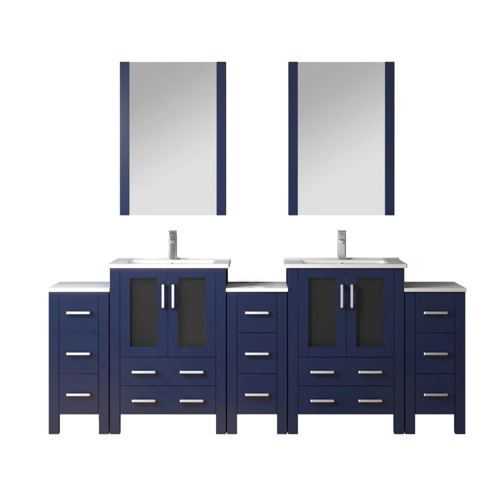 Lexora Home Volez Bath Vanity with Ceramic Countertop, Side Cabinet and Faucet - Image 37