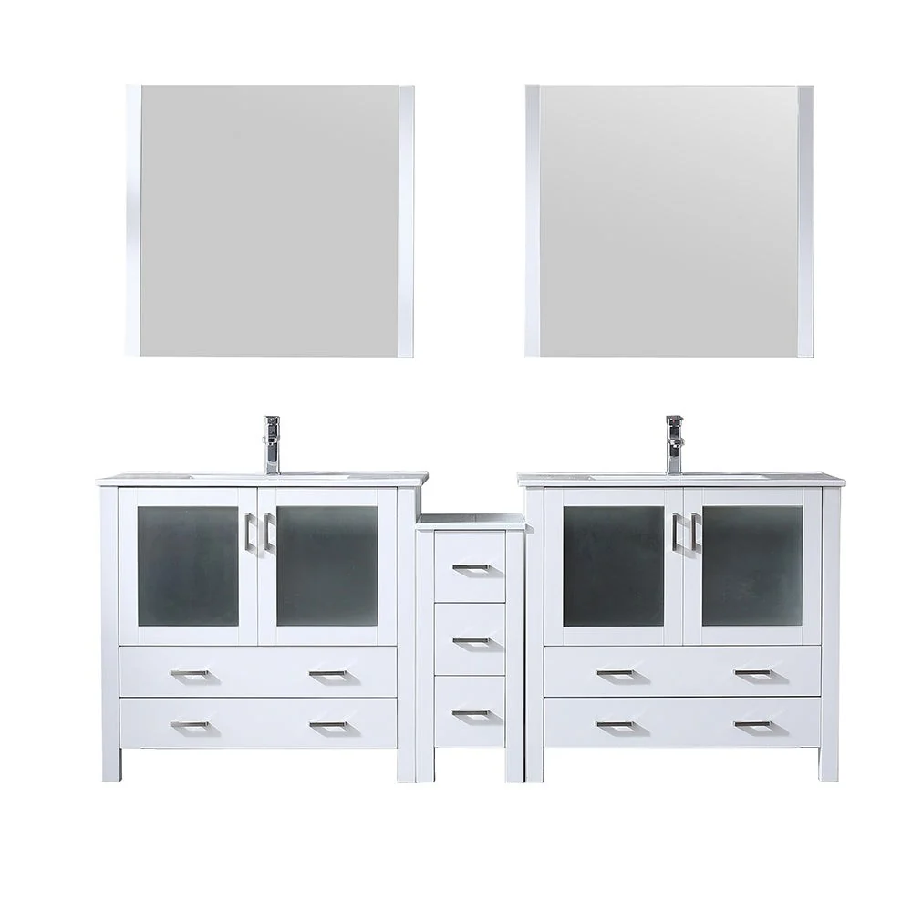 Lexora Home Volez Bath Vanity with Ceramic Countertop, Side Cabinet and Faucet - Image 40