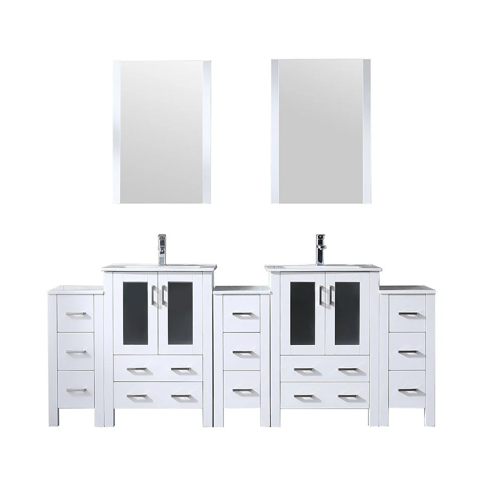 Lexora Home Volez Bath Vanity with Ceramic Countertop, Side Cabinet and Faucet - Image 41