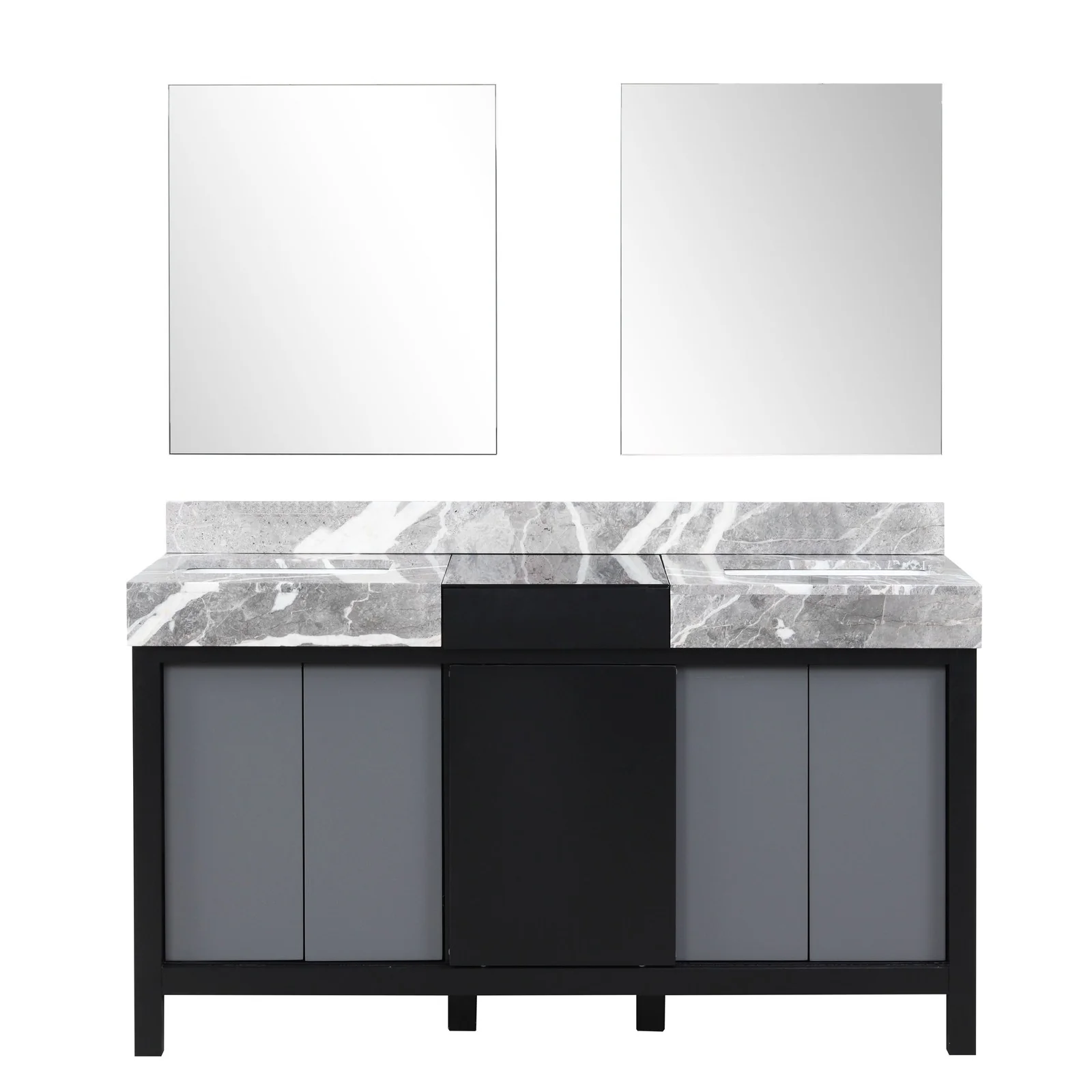 Lexora Home Zilara Bath Vanity with Castle Grey Marble Countertop - Image 11