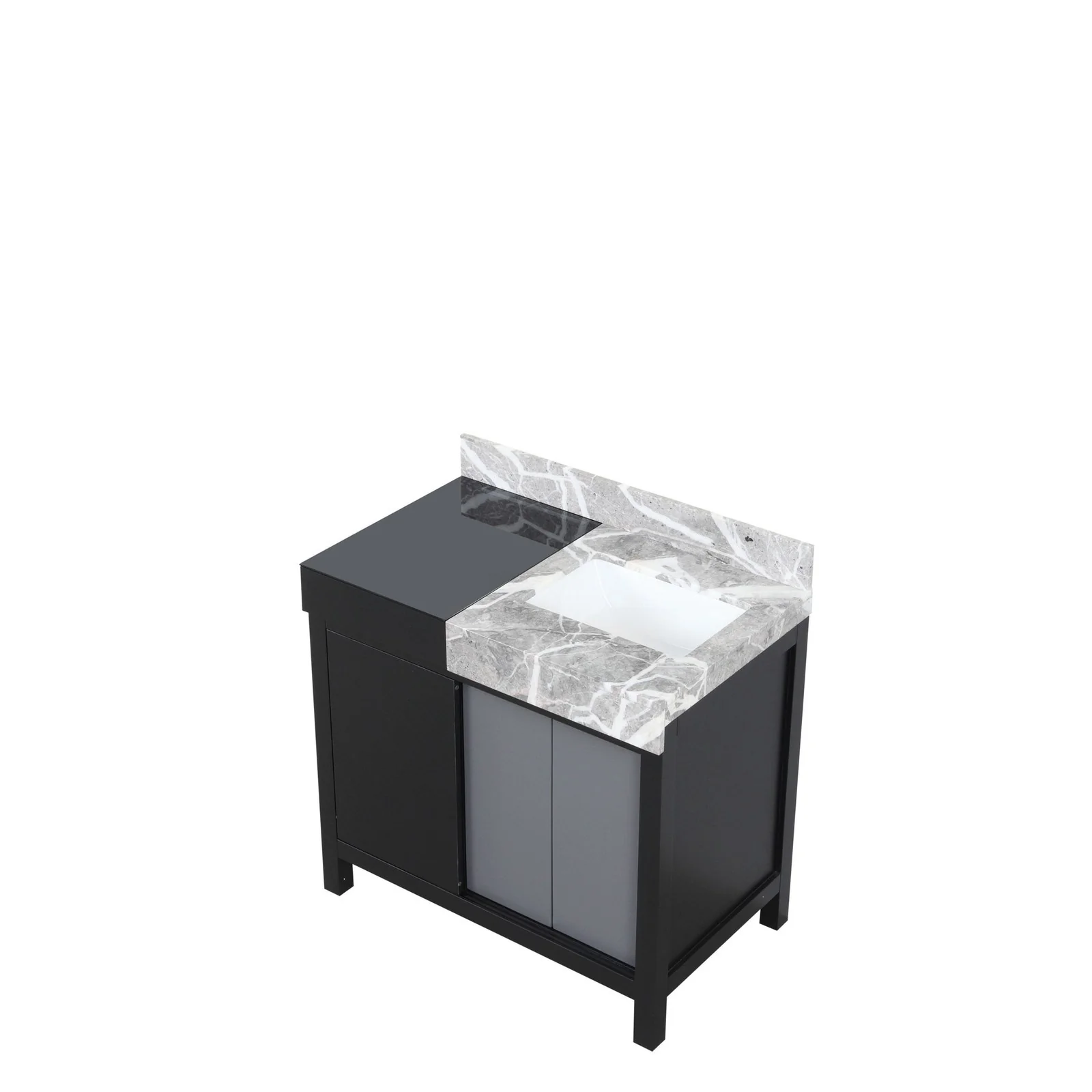 Lexora Home Zilara Bath Vanity with Castle Grey Marble Countertop - Image 2