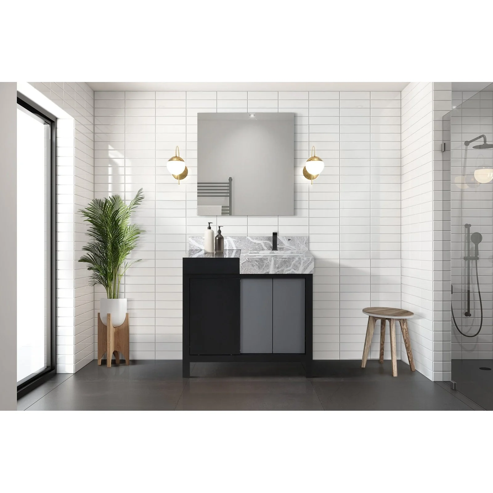 Lexora Home Zilara Bath Vanity with Castle Grey Marble Countertop and Faucet - Image 2