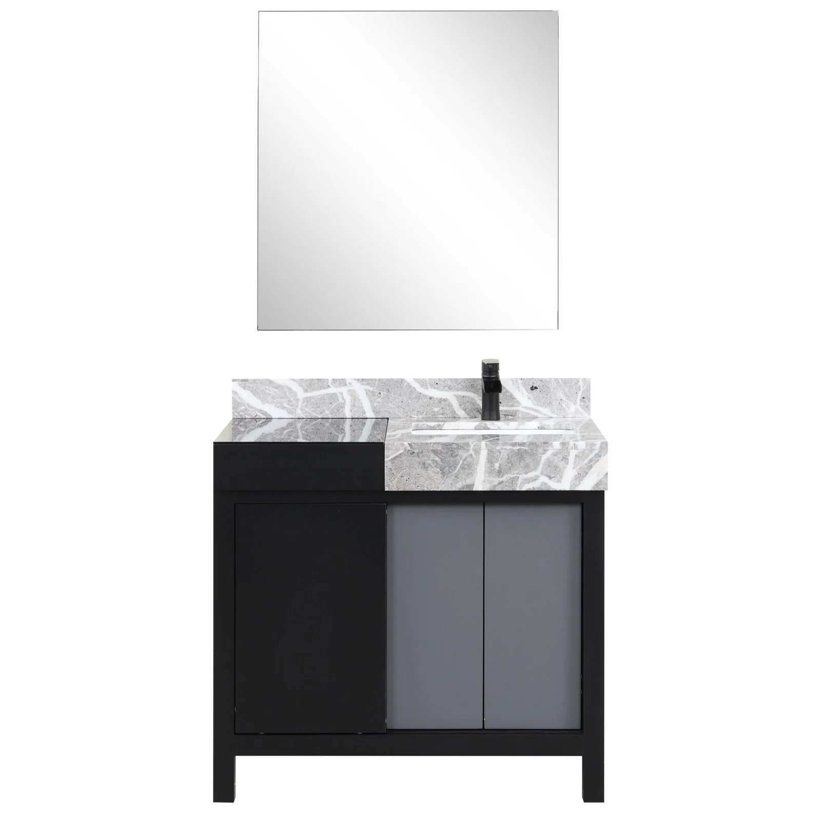 Lexora Home Zilara Bath Vanity with Castle Grey Marble Countertop and Faucet - Image 32