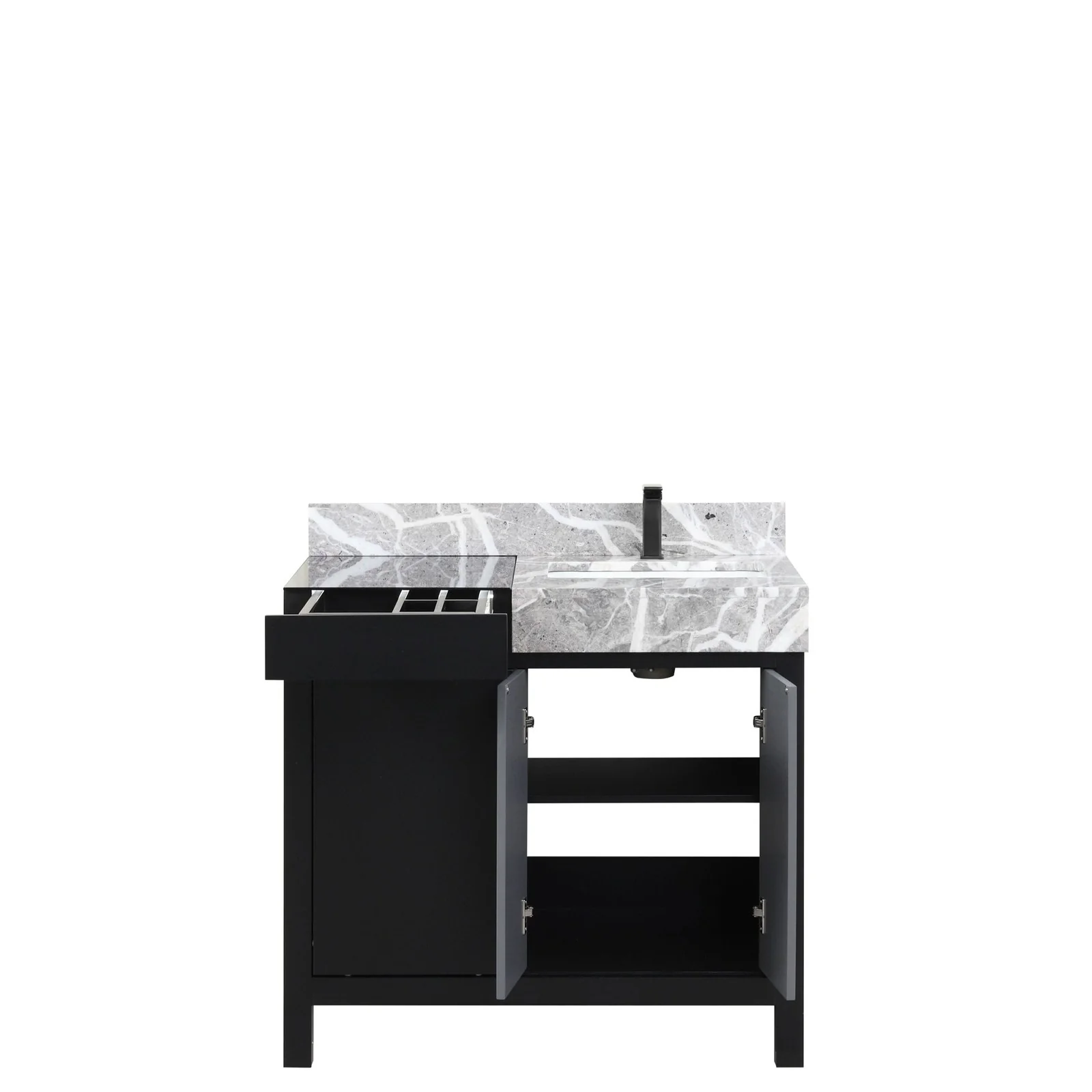 Lexora Home Zilara Bath Vanity with Castle Grey Marble Countertop and Faucet - Image 4