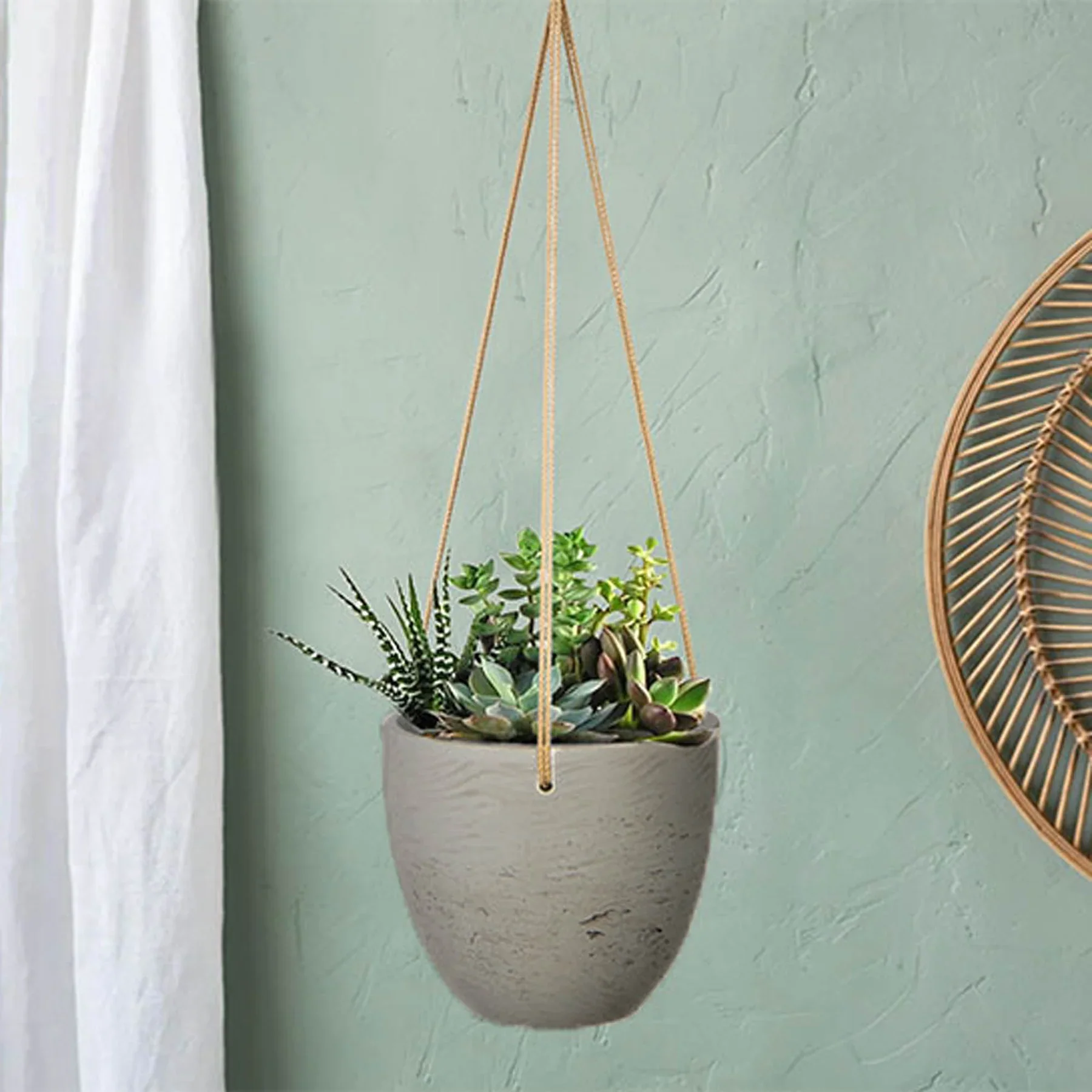 LH Imports Classic Medium Hanging Pot - Cement Grey PAT020-M