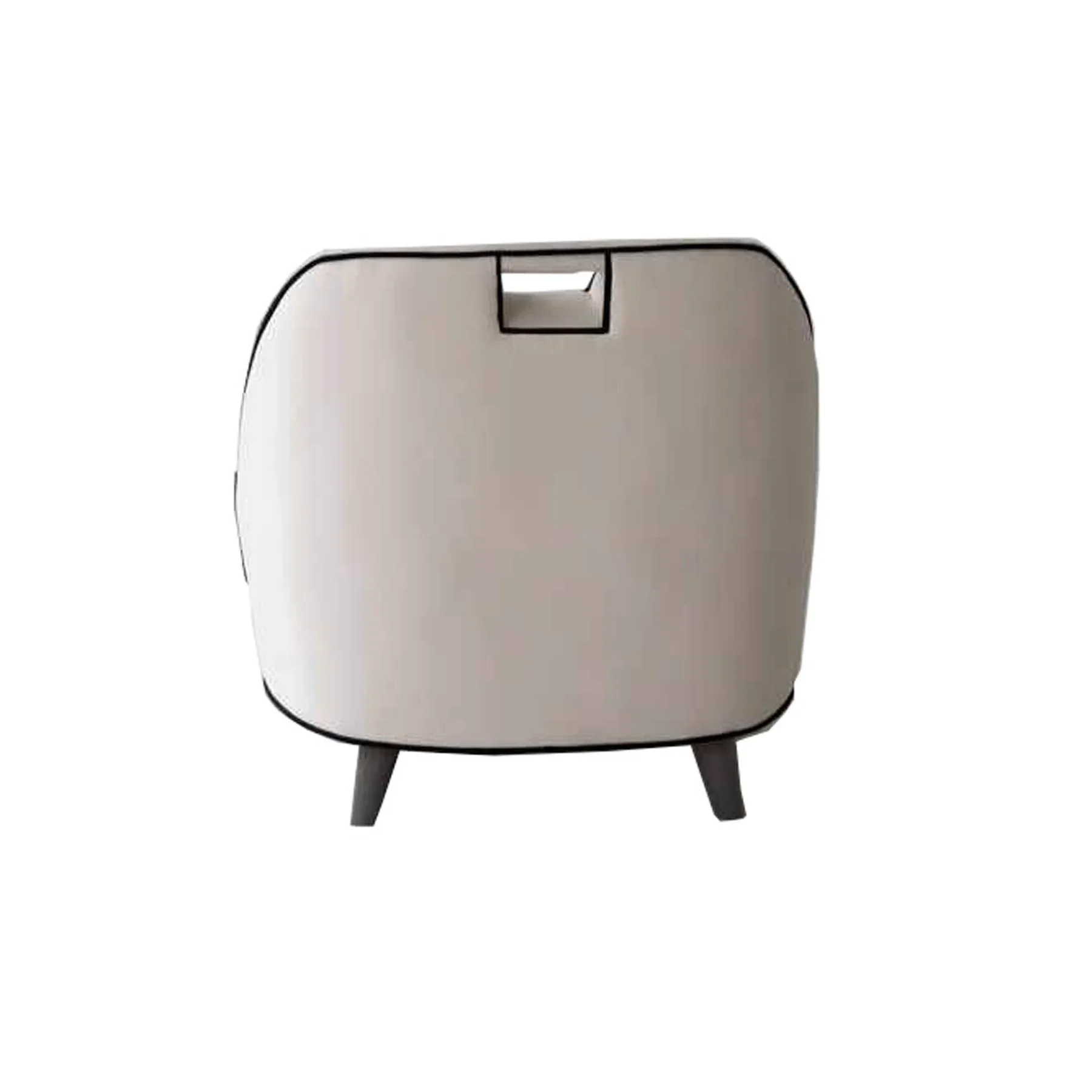 LH Imports Ebony Club Chair - Ivory RNS026-I - Image 5