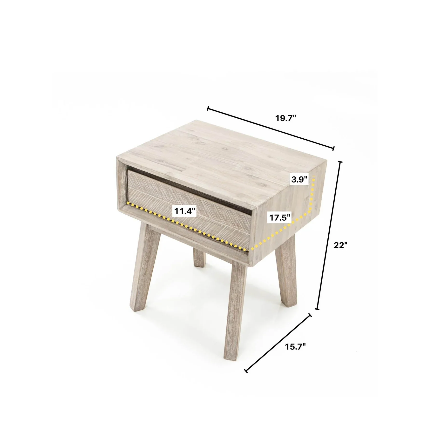 LH Imports Gia 1 Drawer Nightstand GIA001 - Image 9