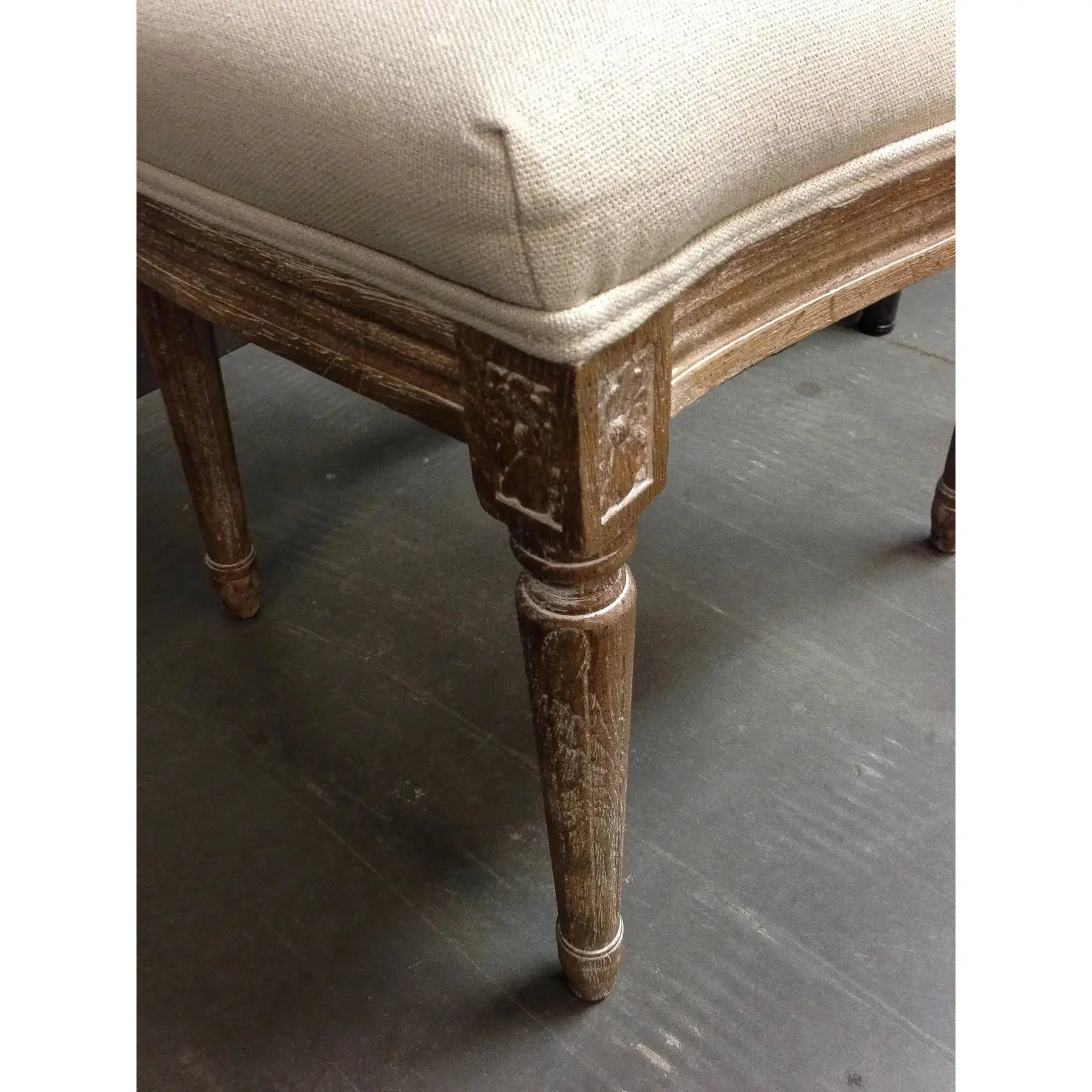 LH Imports Napoleon Dining Chair w/ Cane Back - Antique Linen SDC15-020 - Image 5