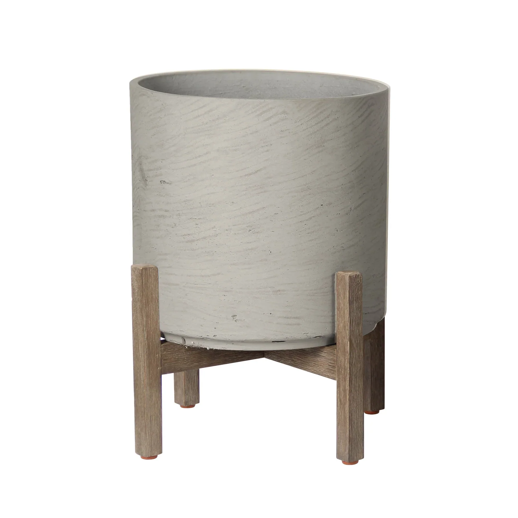 LH Imports Patio Round Large Standing Pot - Cement Grey PAT022-L - Image 2