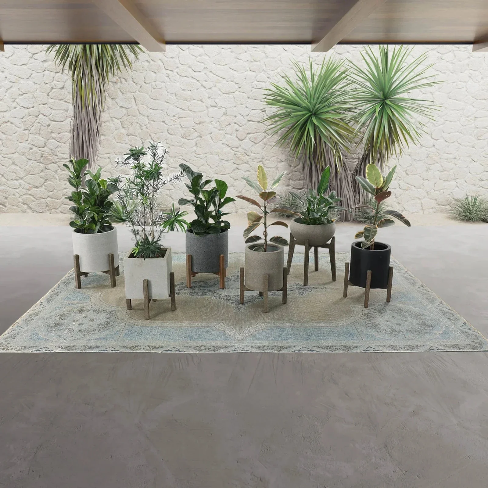 LH Imports Patio Round Standing Pot - Grey Stone PAT002-G - Image 4