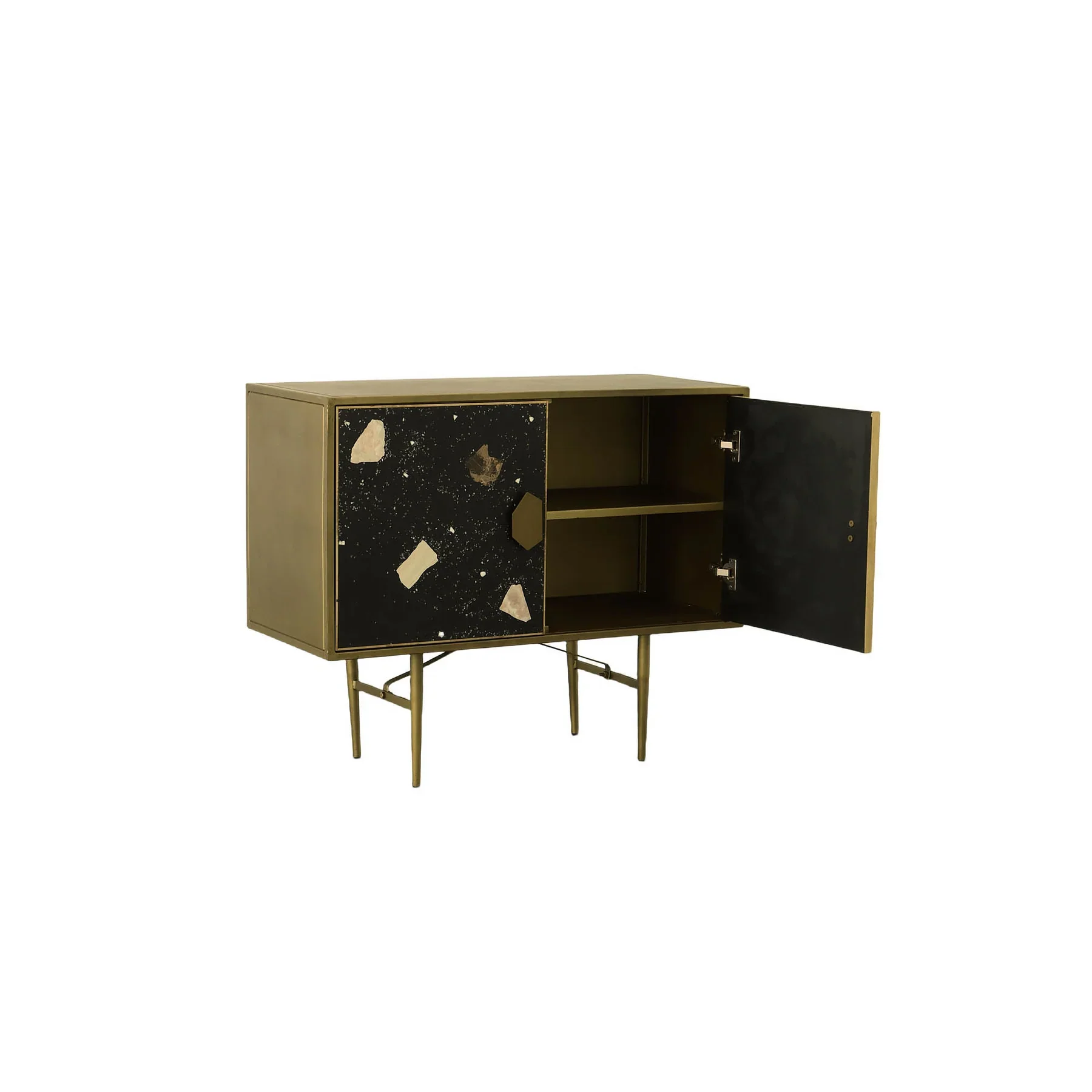 LH Imports Terrazzo Small Sideboard - Brass And Dark Mosaic TER002 - Image 4