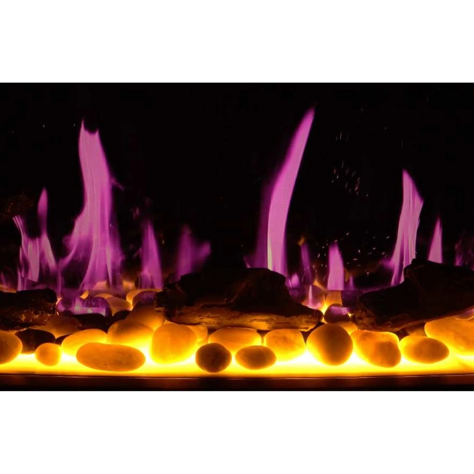 Litedeer Homes Gloria II 48" Smart Wall Mounted Electric Fireplace with App Driftwood Log & River Rock Silver - Image 10