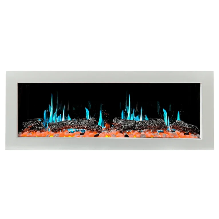 Litedeer Homes Gloria II 48" Wall Mount Electric Fireplace Smart App Control, 5 Unique Flame White ZEF48XW - Image 4