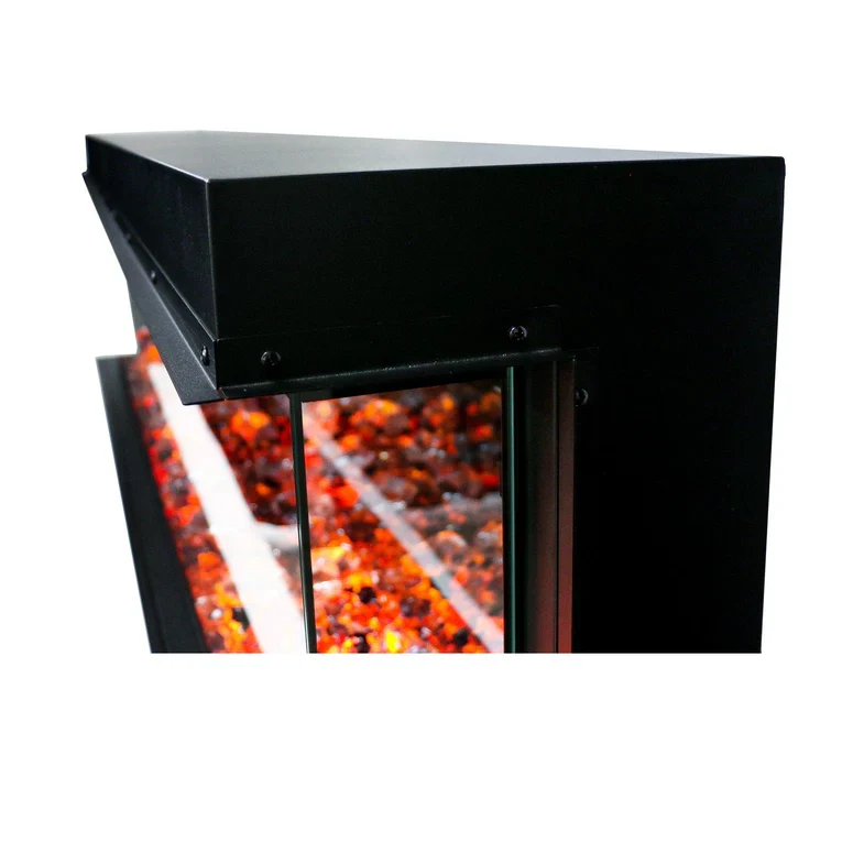 Litedeer Homes WarmCastle 72-in 3 Side Smart Electric Fireplace + Crushed Ice Rocks ZEF72T - Image 11