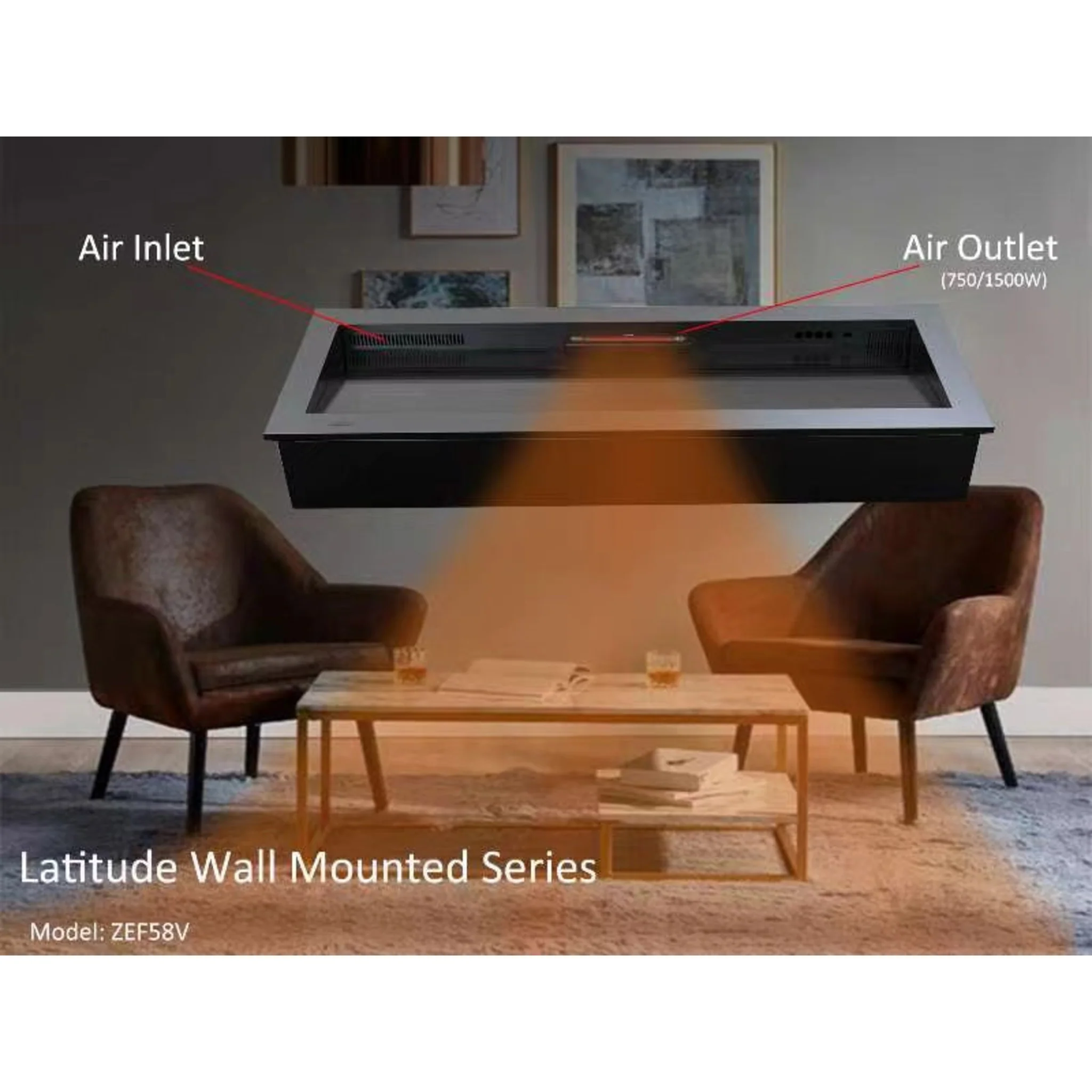 Litedeer Homes Latitude 75 inch Smart Control HD LED Electric Fireplace Wifi Enabled (Model: ZEF75VC),Black - Image 8