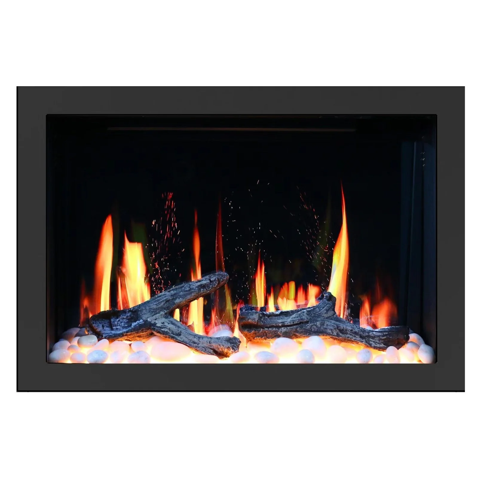 Litedeer Homes LiteStar Wall Mounted Electric Fireplace Insert with Smart App 5 Unique Flame Crackling Sounds - Black - Image 8
