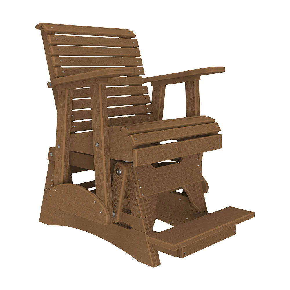 LuxCraft 2' Plain Balcony Rollback Poly Glider Chair - Image 14