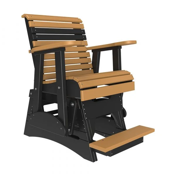 LuxCraft 2' Plain Balcony Rollback Poly Glider Chair - Image 4