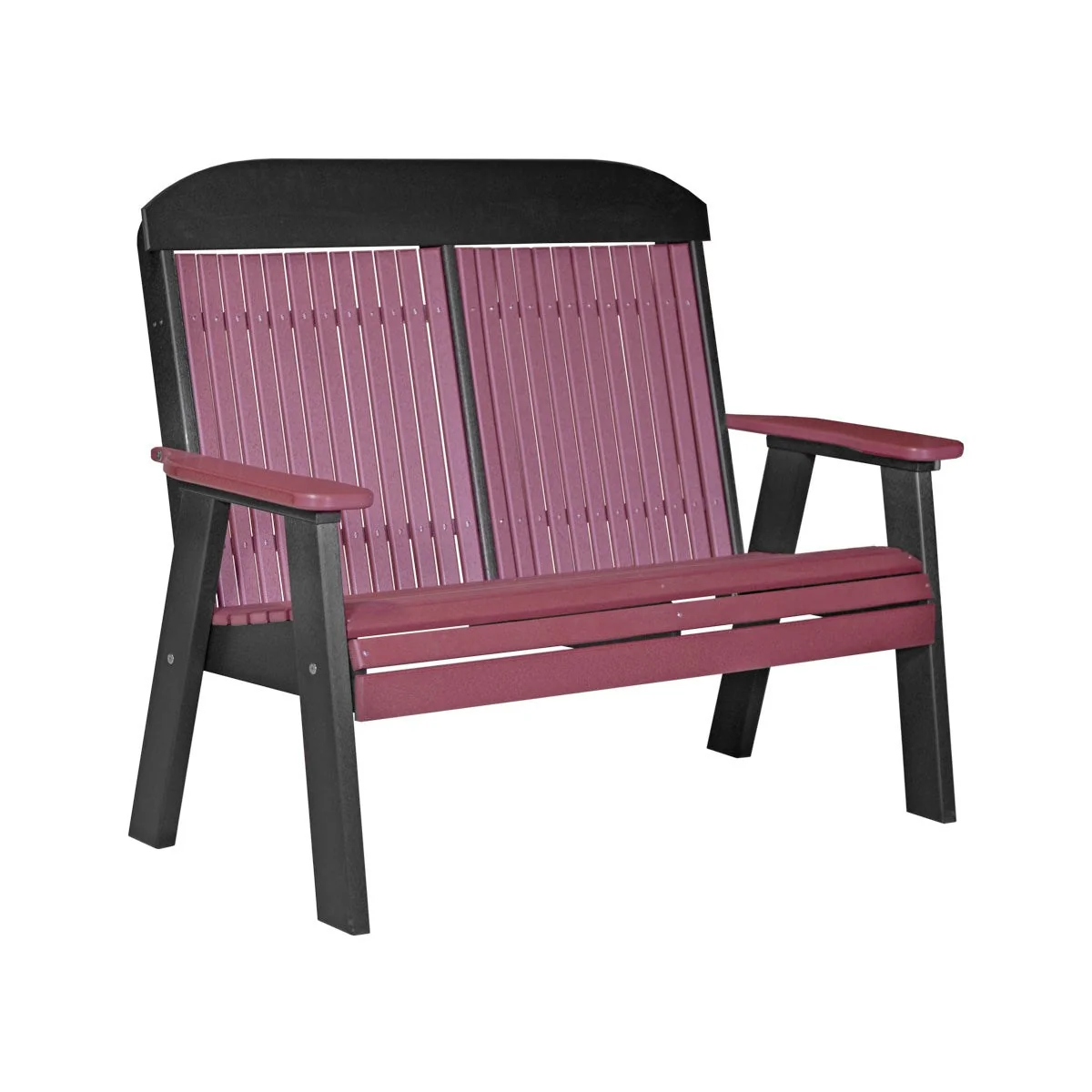 LuxCraft 4' Classic Highback Poly Bench - Image 6
