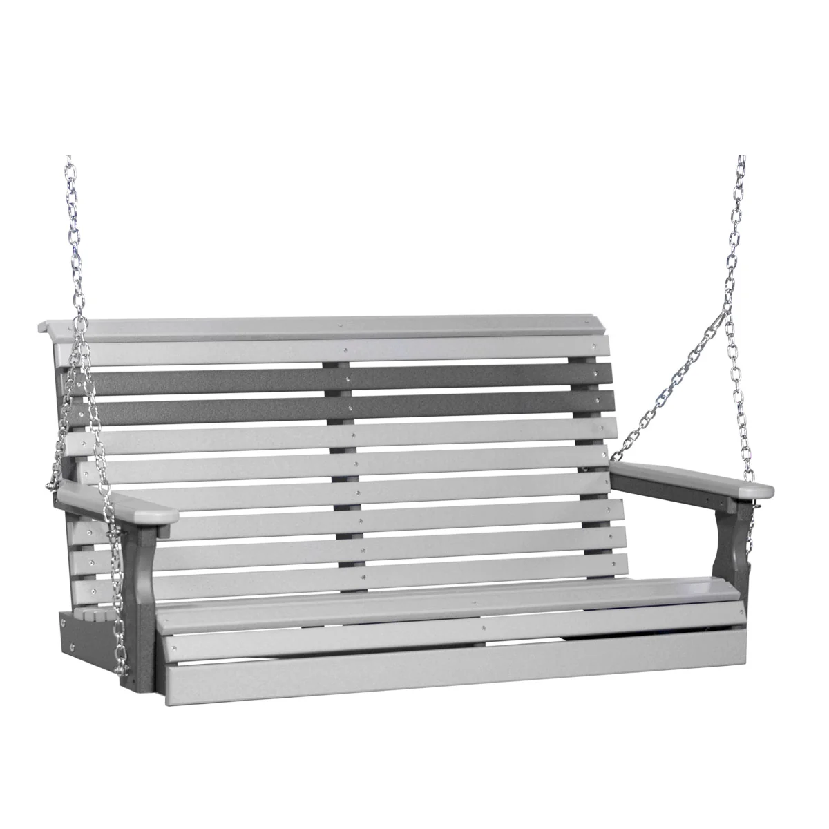 LuxCraft 4' Rollback Poly Plain Porch Swing - Image 8