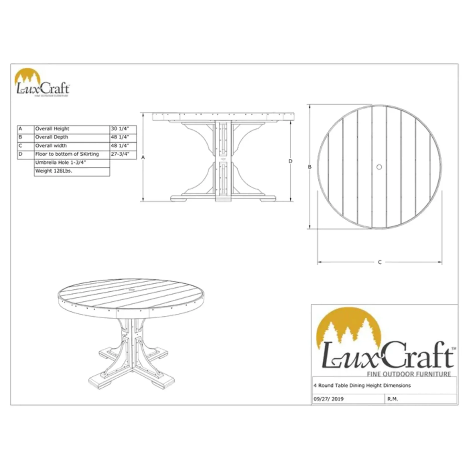 LuxCraft 4' Poly Round Table - Image 2