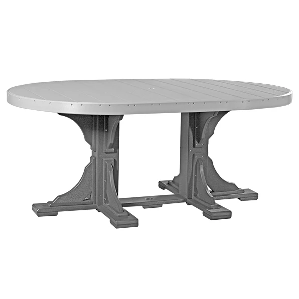 LuxCraft 4' x 6' Dining Height Poly Oval Table - Image 8