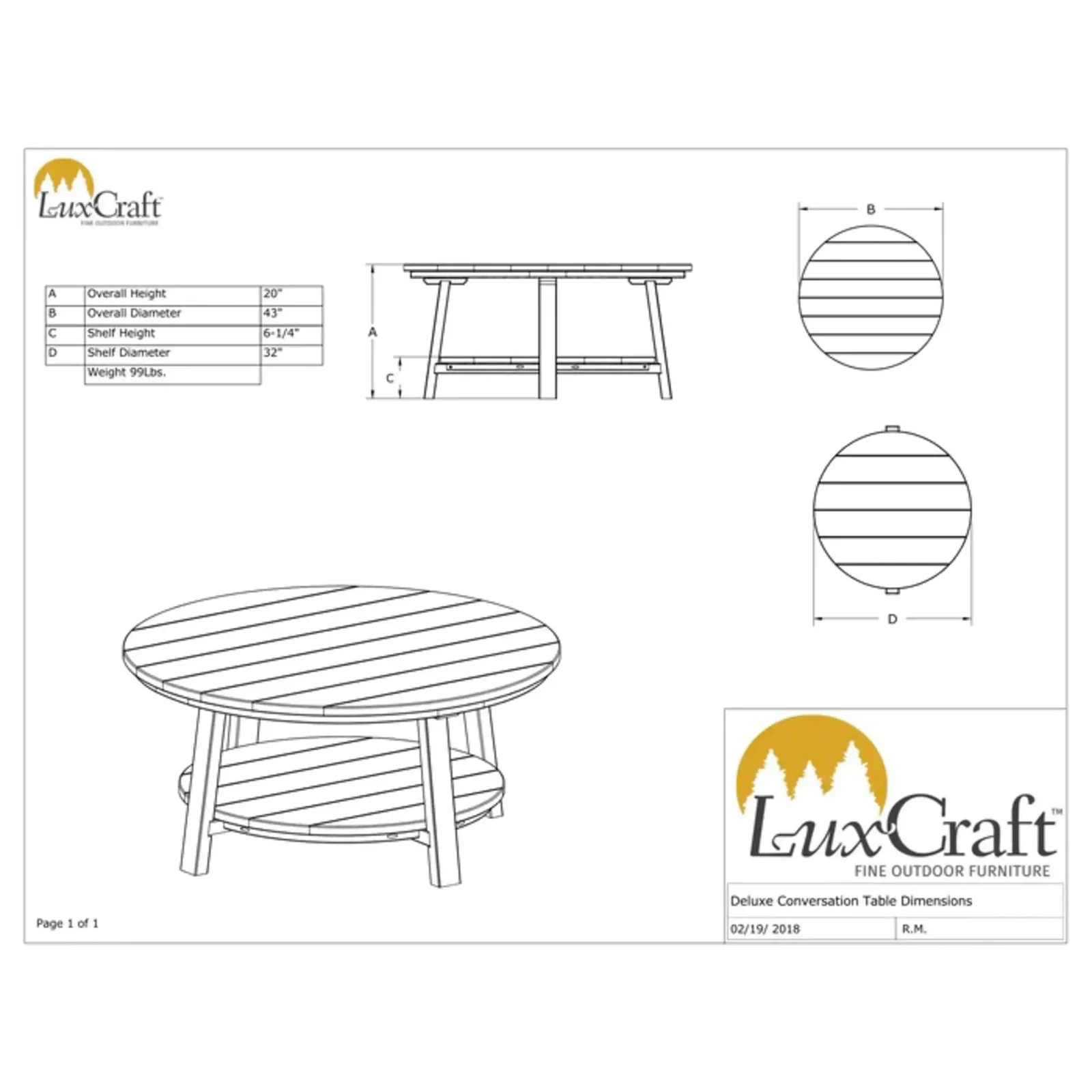 LuxCraft Deluxe Poly Conversation Table - Image 2