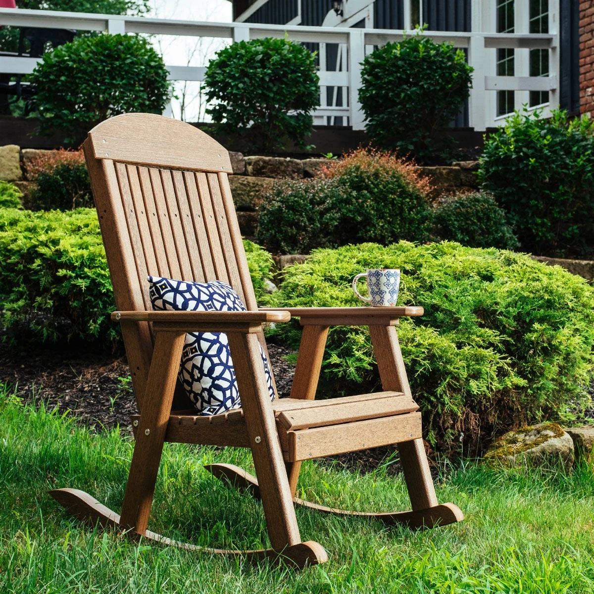 LuxCraft Outdoor High Back Rocking Porch Rocker