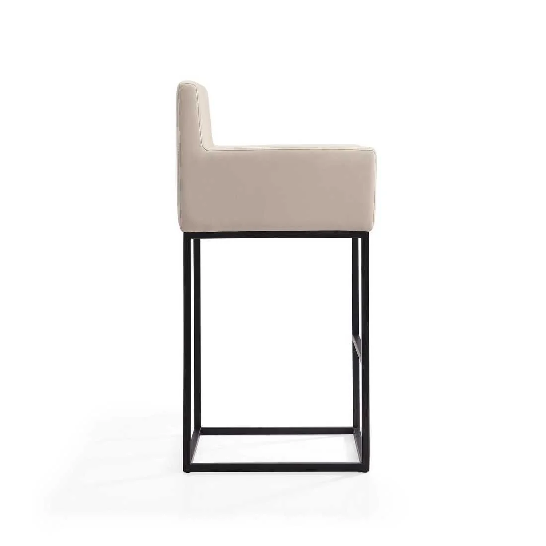 Manhattan Comfort Ambassador 38 in. Cream and Black Metal Counter Height Bar Stool (Set of 3) - Image 3