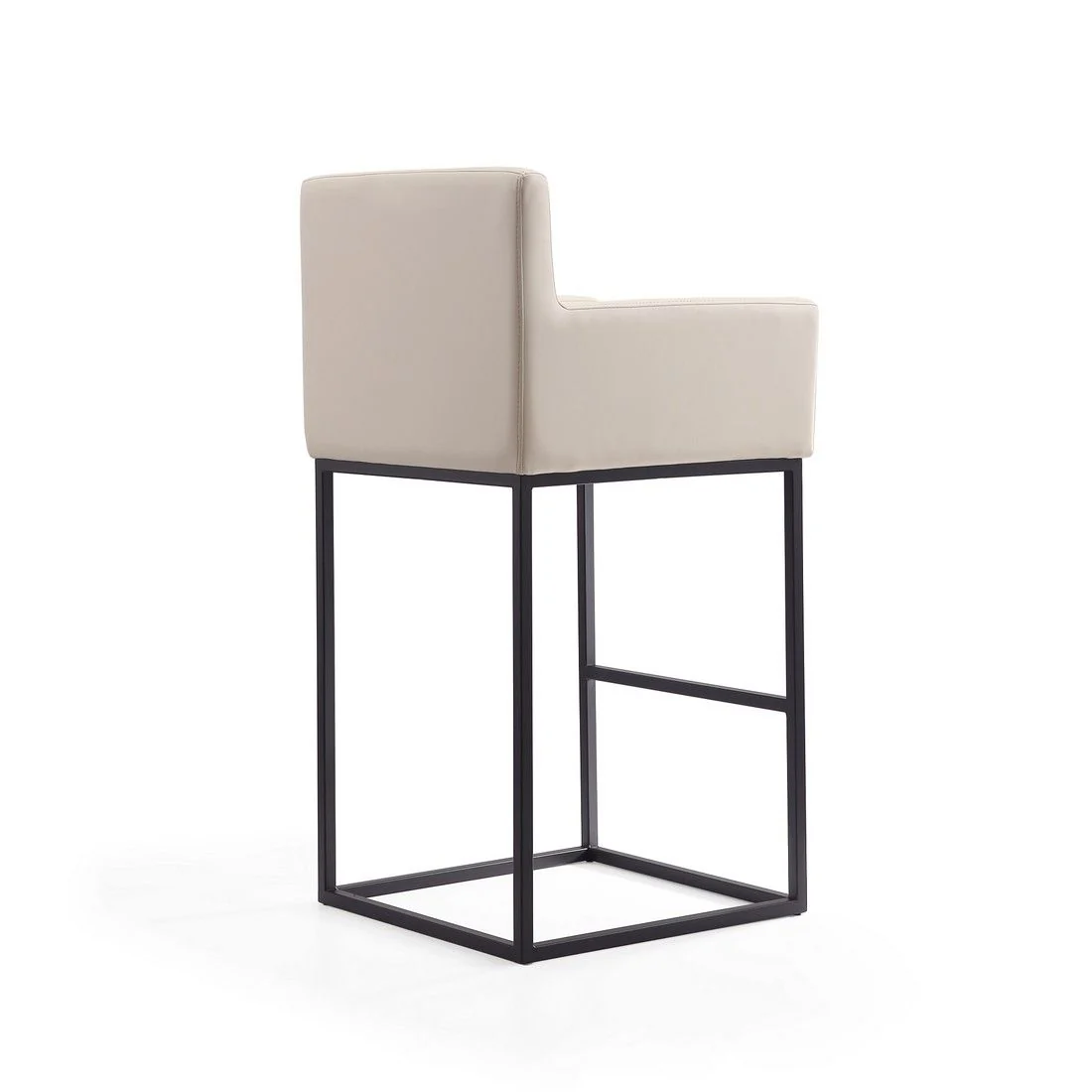 Manhattan Comfort Ambassador 42 in. Cream and Black Metal Barstool (Set of 3) - Image 4