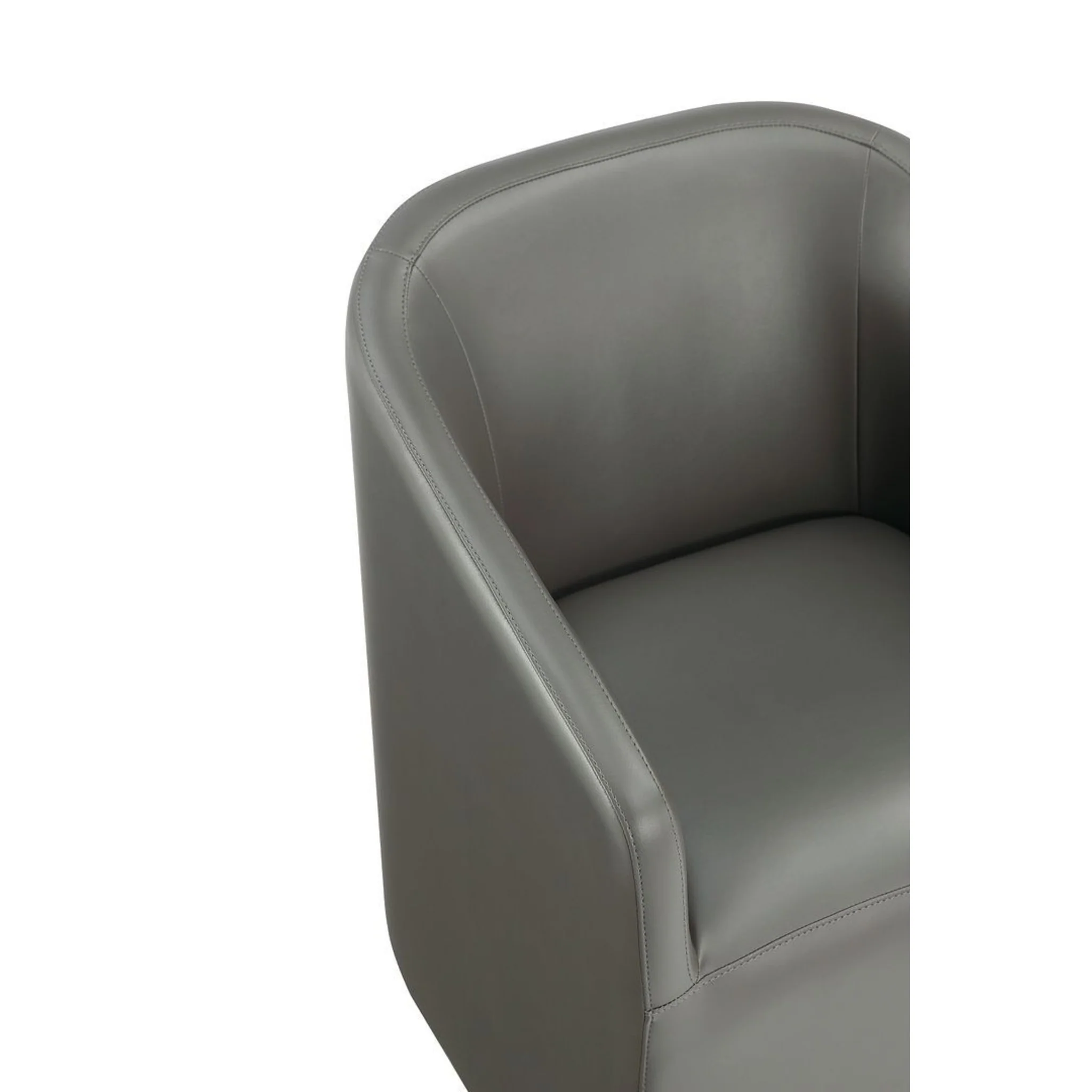 Manhattan Comfort Anna Modern Round Faux Leather Dining Armchair in Saddle (Set of 2) - Image 29