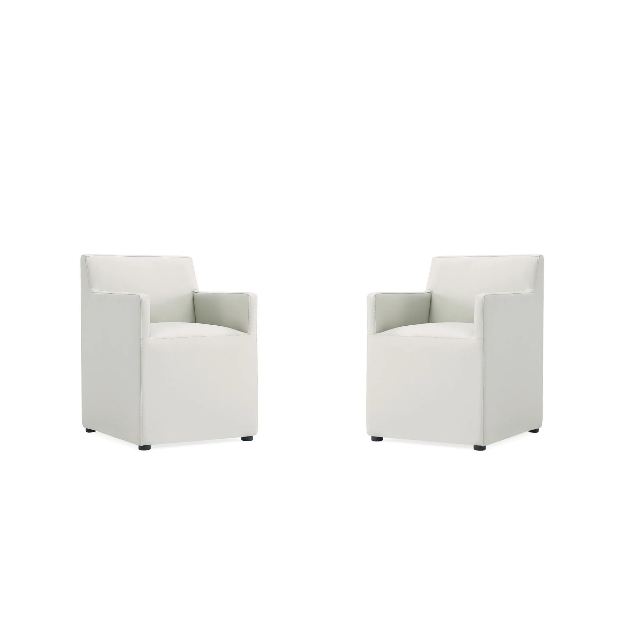 Manhattan Comfort Anna Modern Square Faux Leather Dining Armchair in Saddle (Set of 2) - Image 12