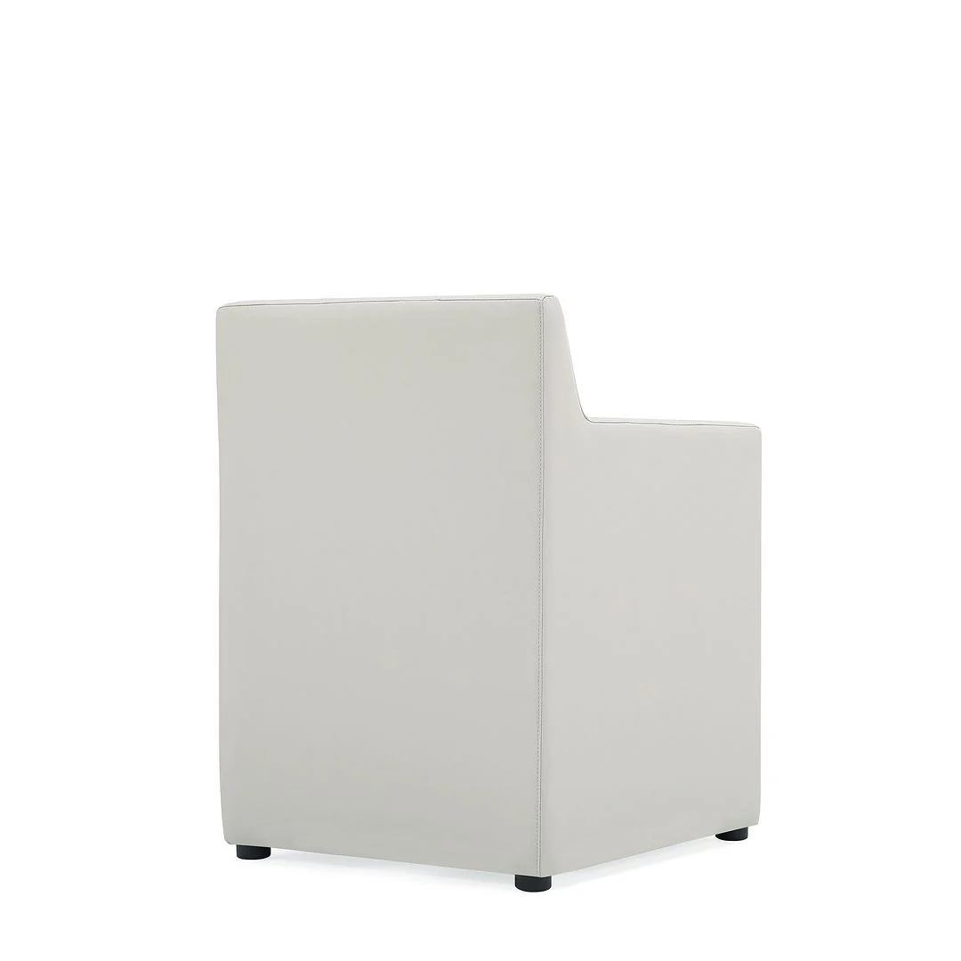 Manhattan Comfort Anna Modern Square Faux Leather Dining Armchair in Saddle (Set of 2) - Image 16
