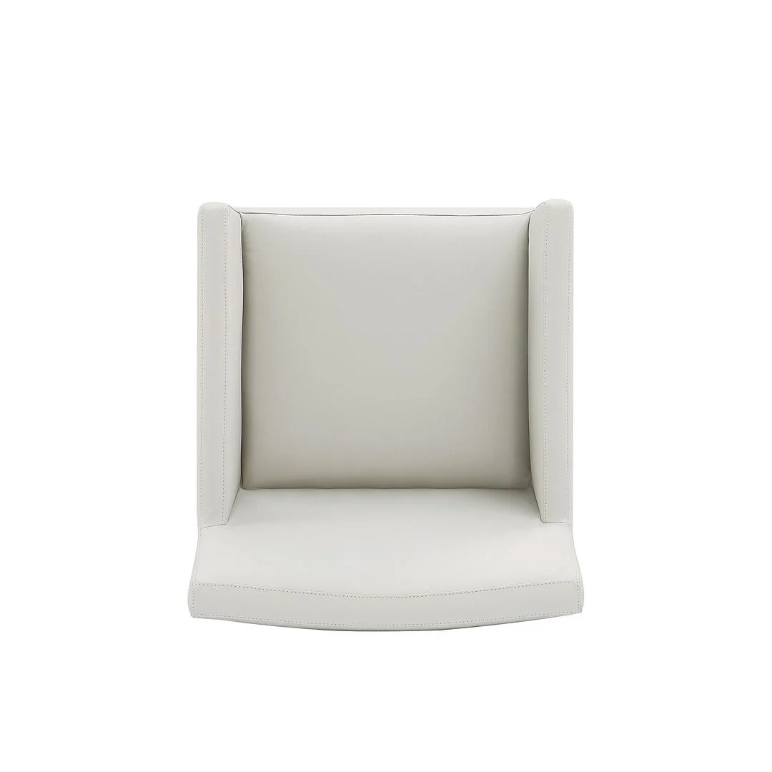 Manhattan Comfort Anna Modern Square Faux Leather Dining Armchair in Saddle (Set of 2) - Image 18